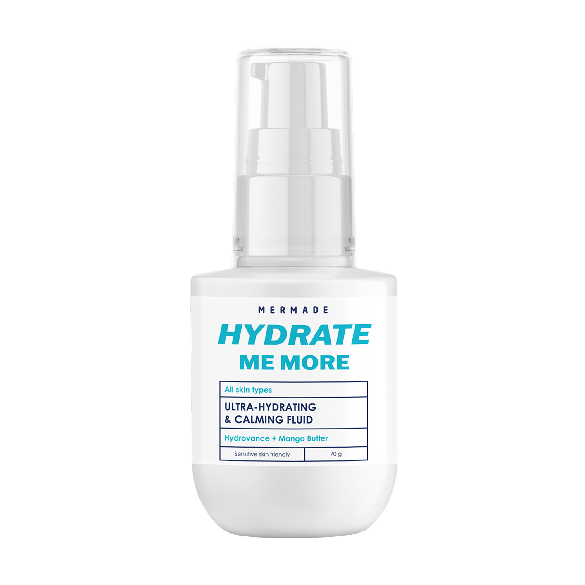 Ультразволожувальний заспокійливий флюїд для обличчя Mermade Hydrate Me More з олією манго, 70 г