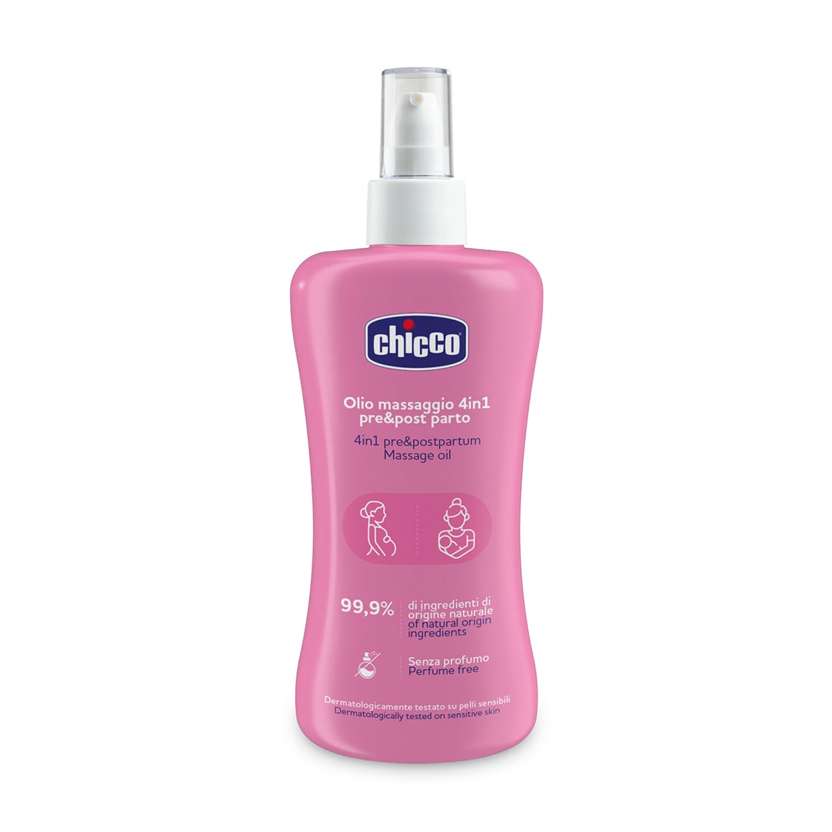 Універсальна олія від розтяжок 4 в 1 Chicco 4in1 Pre &amp; Postpartum Massage Oil під вагітності та після пологів, 200 мл