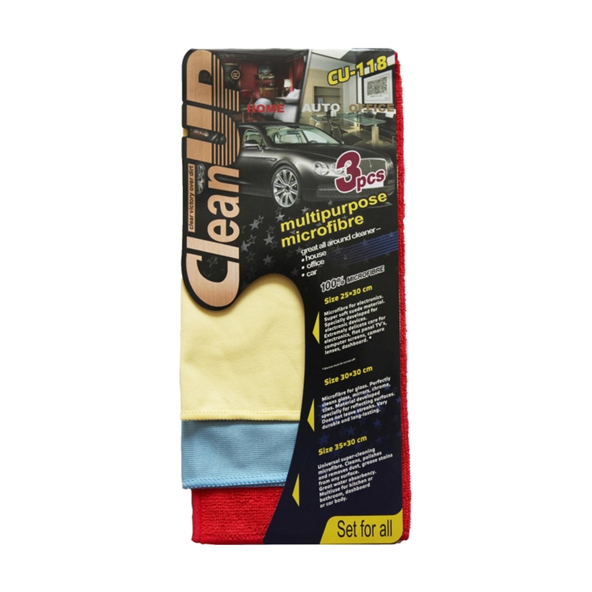 Універсальна серветка CleanUP CU-118 з мікрофібри, 30*35 см, 3 шт