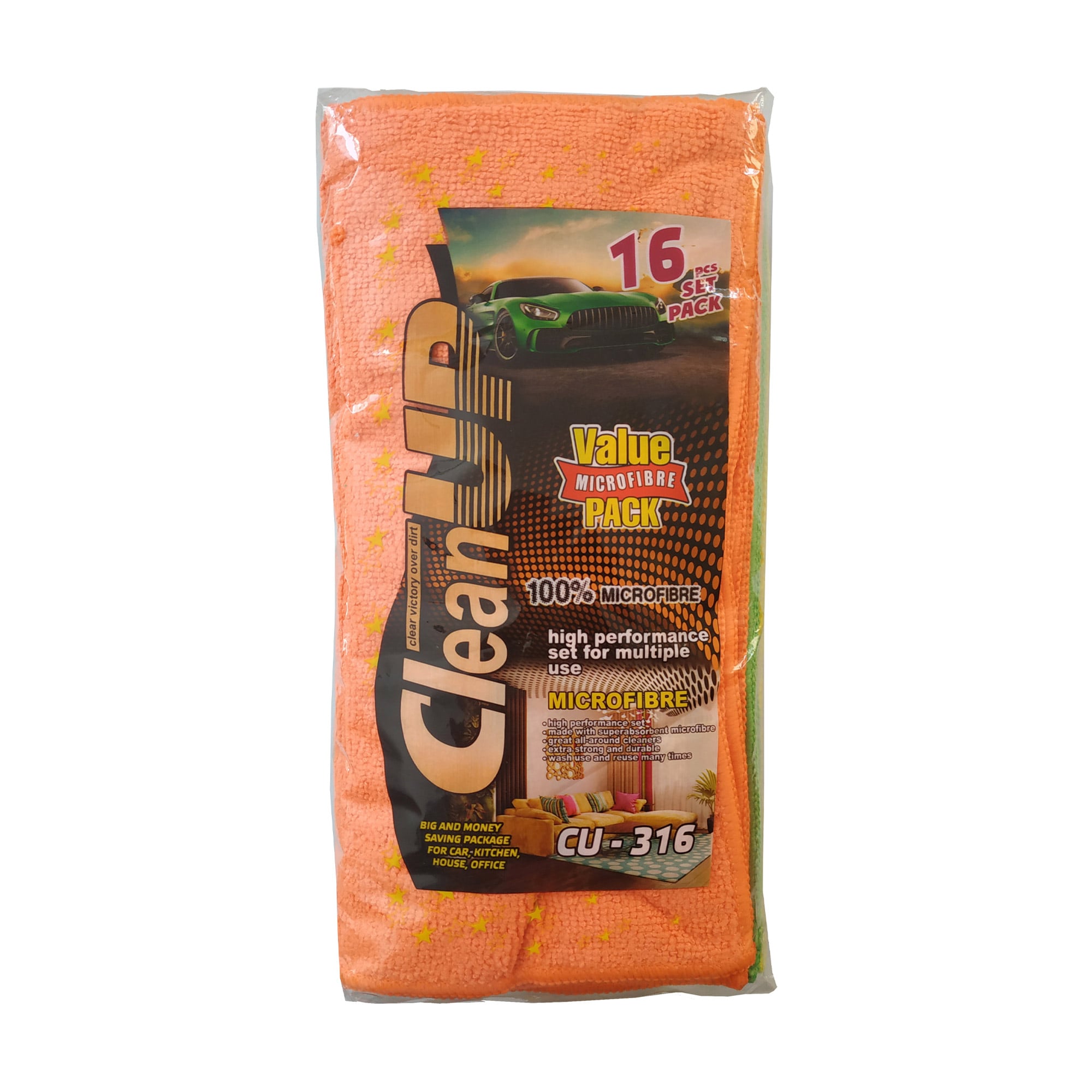 Універсальна серветка CleanUP CU-316 з мікрофібри, 25*25 см, 16 шт