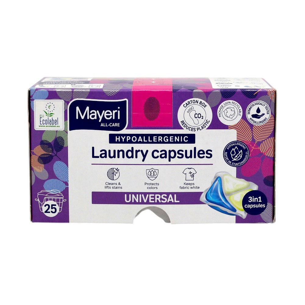 Універсальні капсули для прання Mayeri Hypoallergenic Laundry Capsules Universal 25 циклів прання, 25 шт