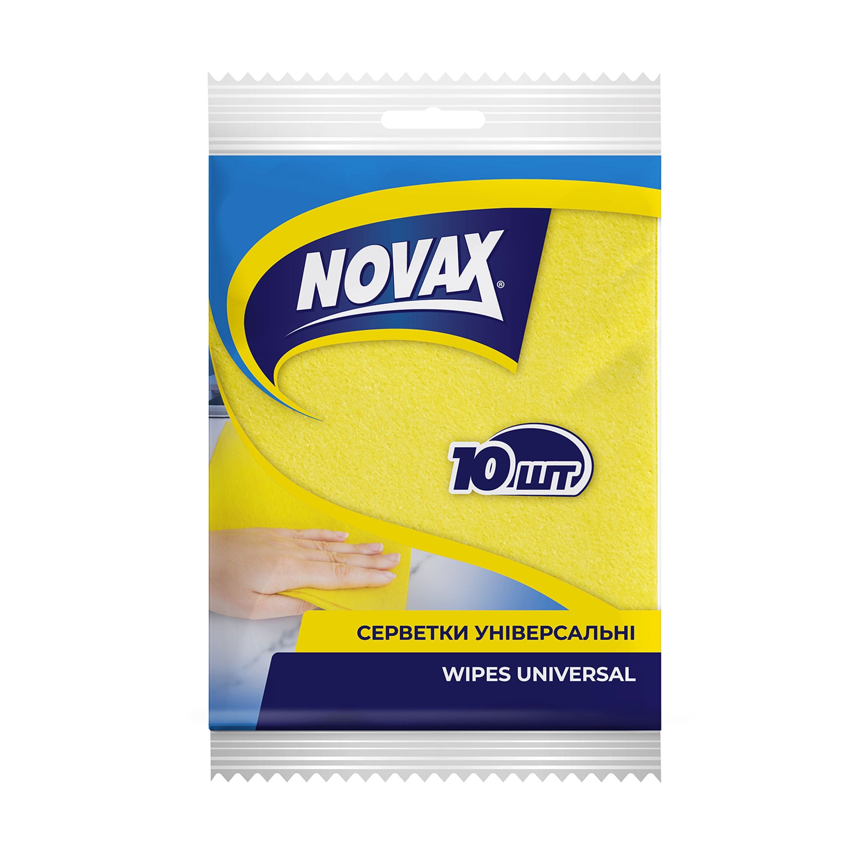 Універсальні серветки для прибирання NOVAx віскозні, 10 шт