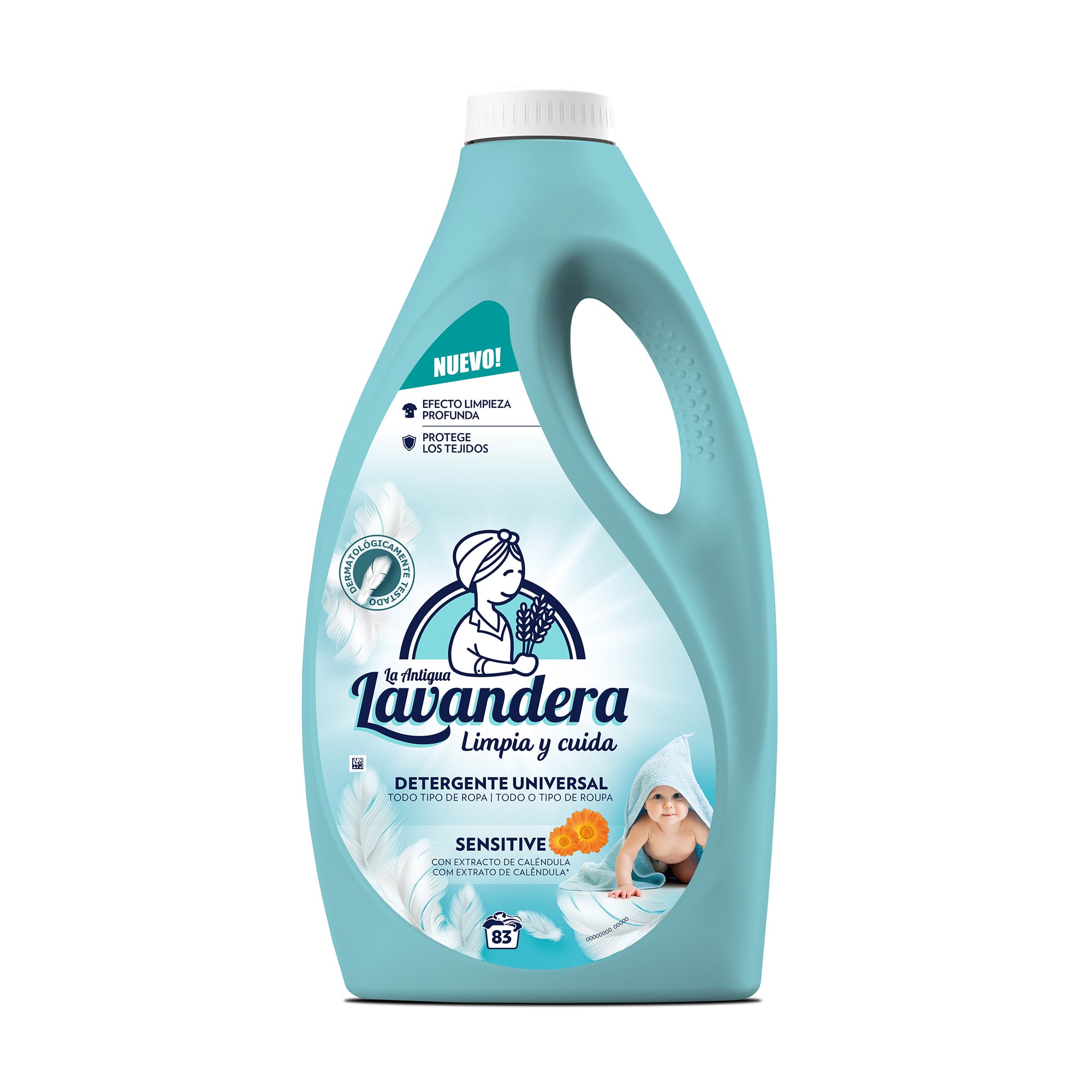 Універсальний гель для прання дитячої білизни La Antigua Lavandera Detergente Universal Sensitive 83 цикли прання, 2.49 л
