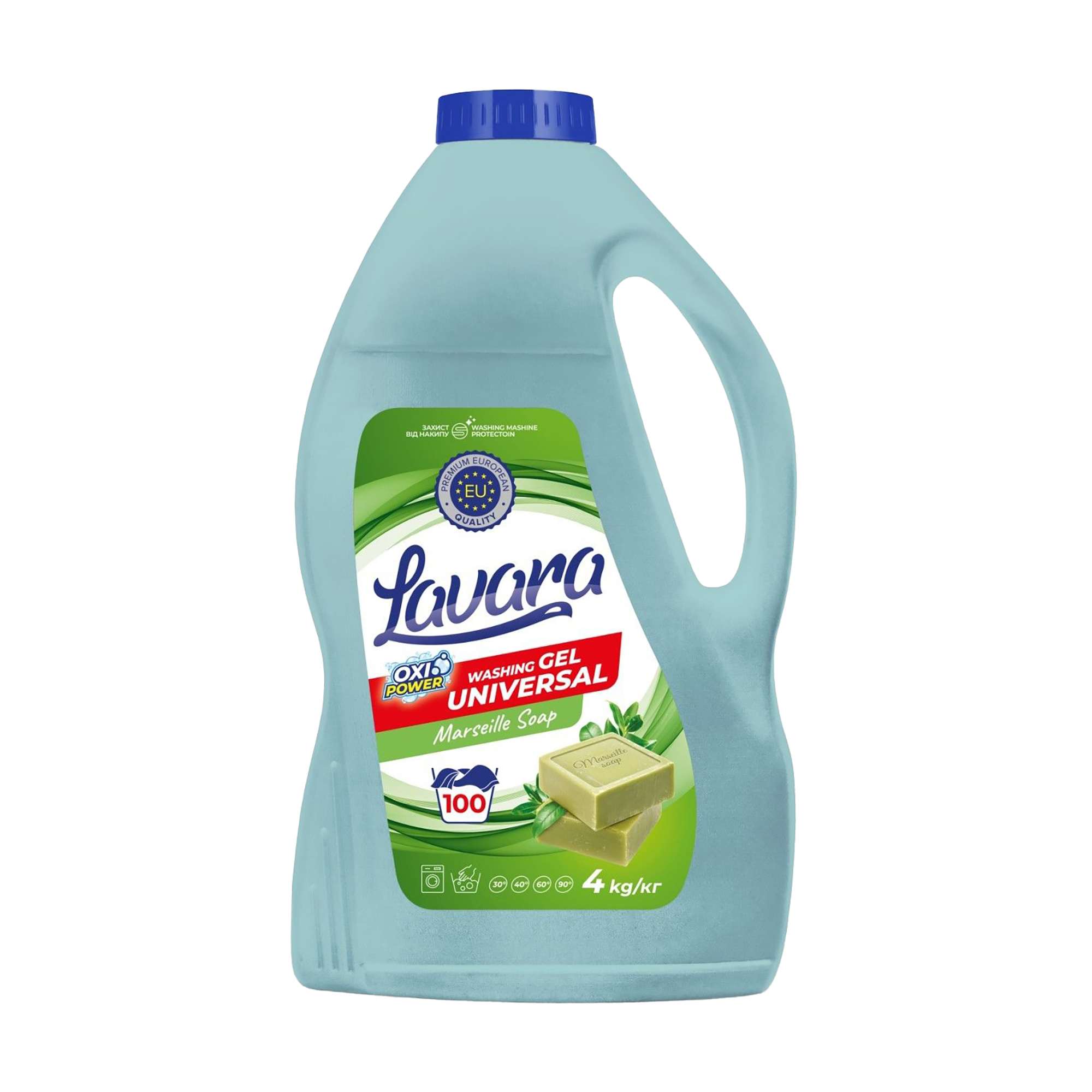 Універсальний гель для прання Lavara Marseille Soap, 100 циклів прання, 4 кг