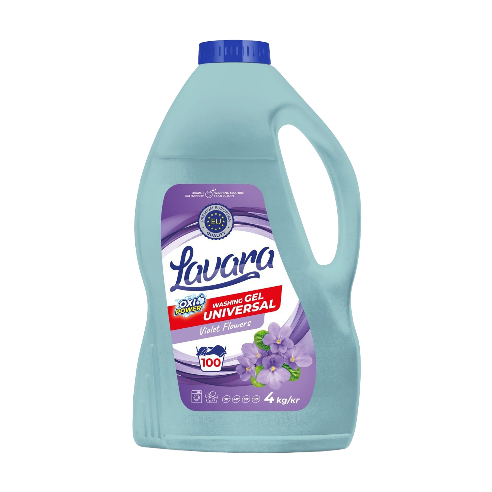 Універсальний гель для прання Lavara Violet Flowers, 100 циклів прання, 4 кг