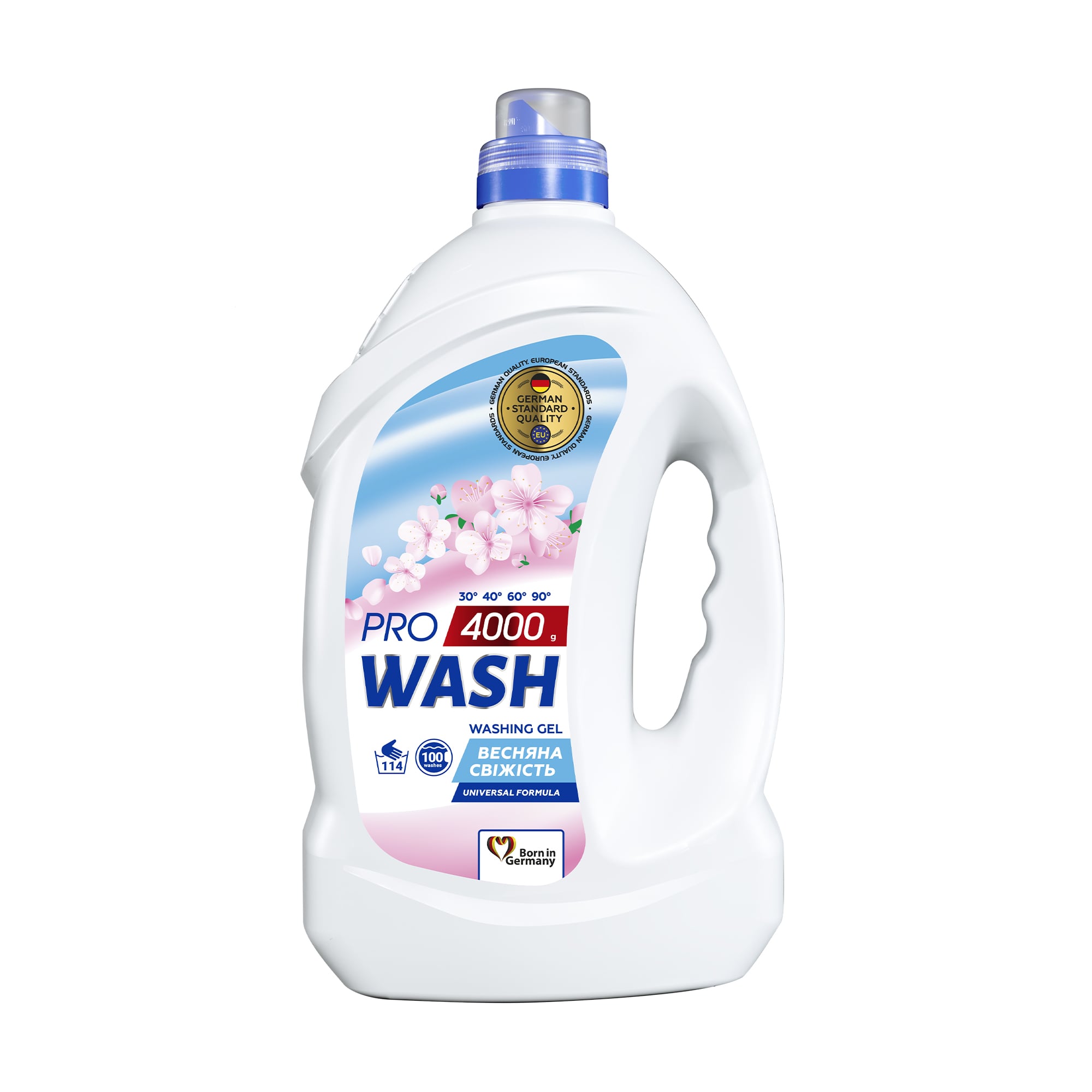 Універсальний гель для прання Pro Wash Universal Formula Весняна свіжість, 114 циклів прання, 4 кг