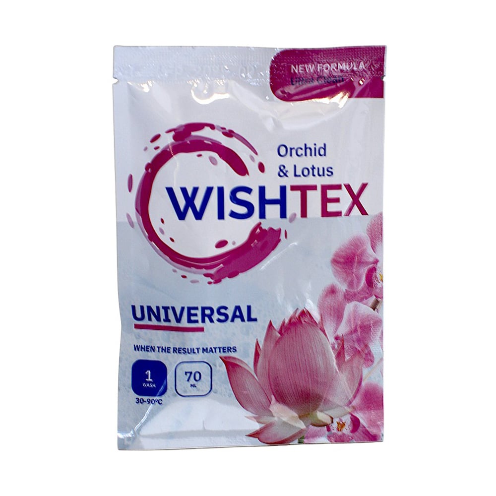 Універсальний гель для прання WishTex Universal Orchid &amp; Lotus, 1 цикл прання, 70 мл