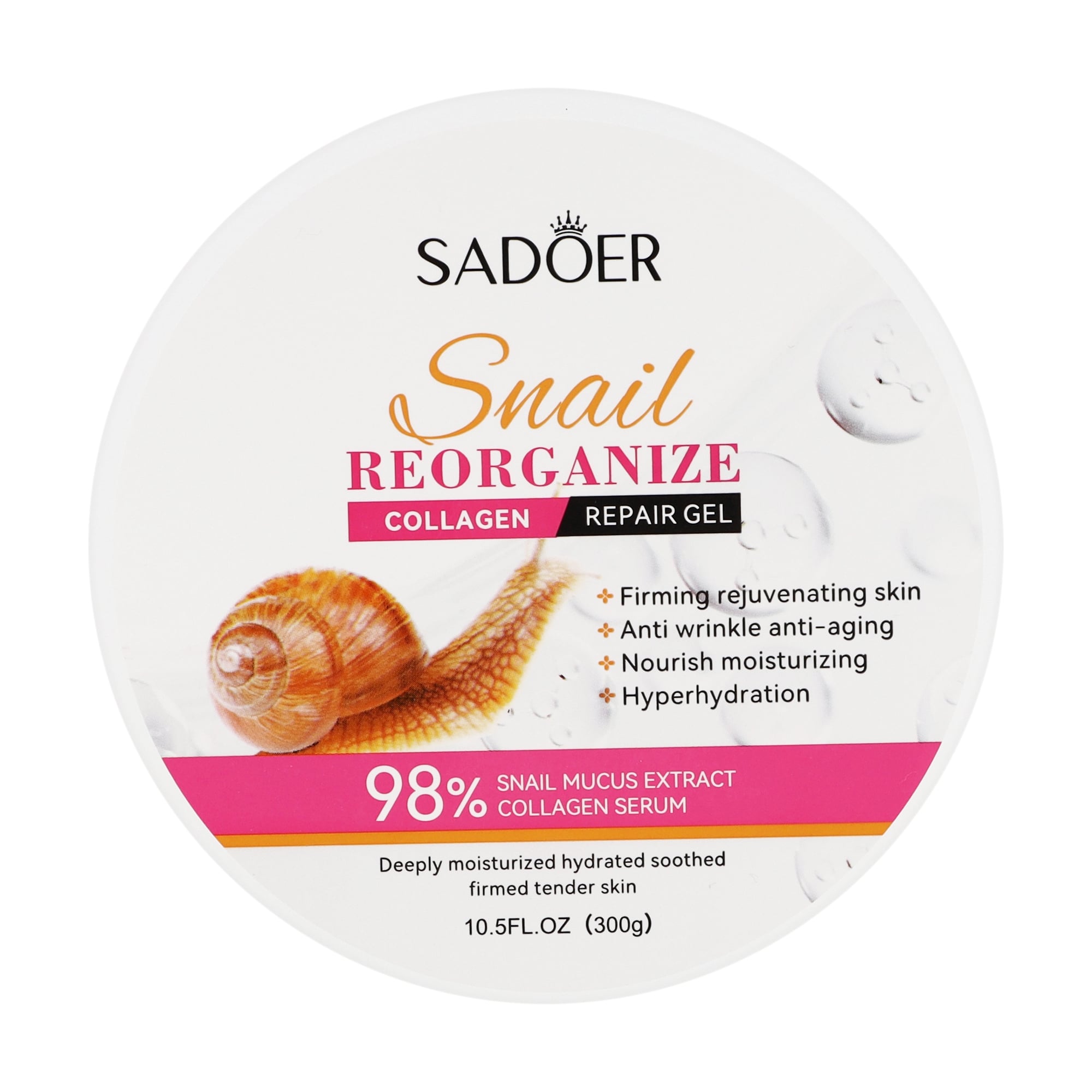 Універсальний гель для тіла Sadoer Snail Reorganize Collagen Repair Gel, 300 г