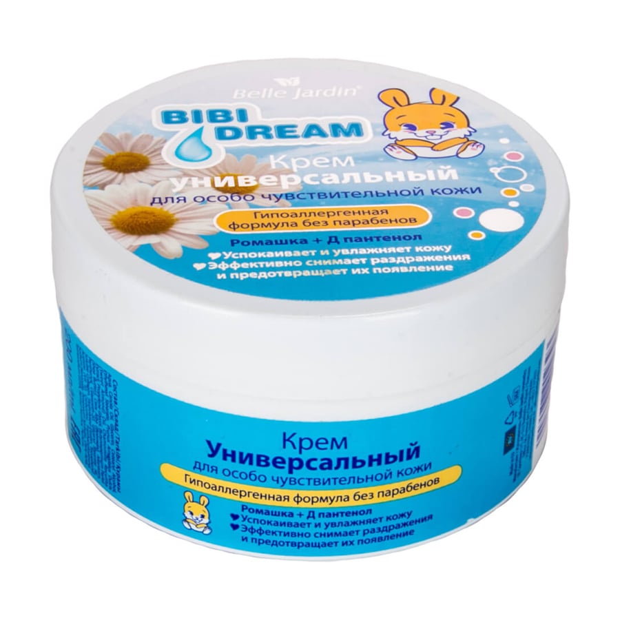 Універсальний крем Belle Jardin Bibi Dream для особливо чутливої шкіри, з ромашкою та D-пантенолом, 200 мл