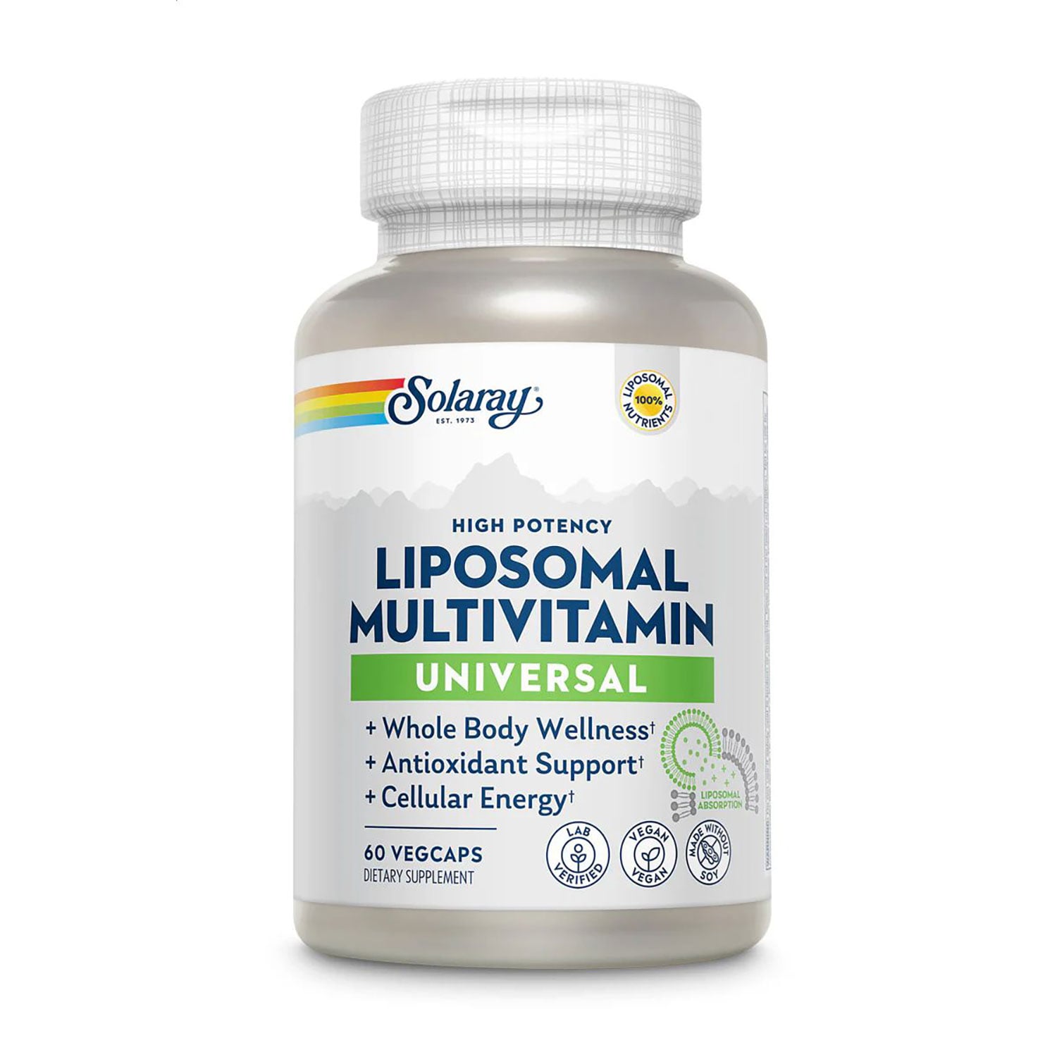 Універсальний ліпосомальний мультивітамінний комплекс Solaray Liposomal Multivitamin Universal, 60 вегетаріанських капсул