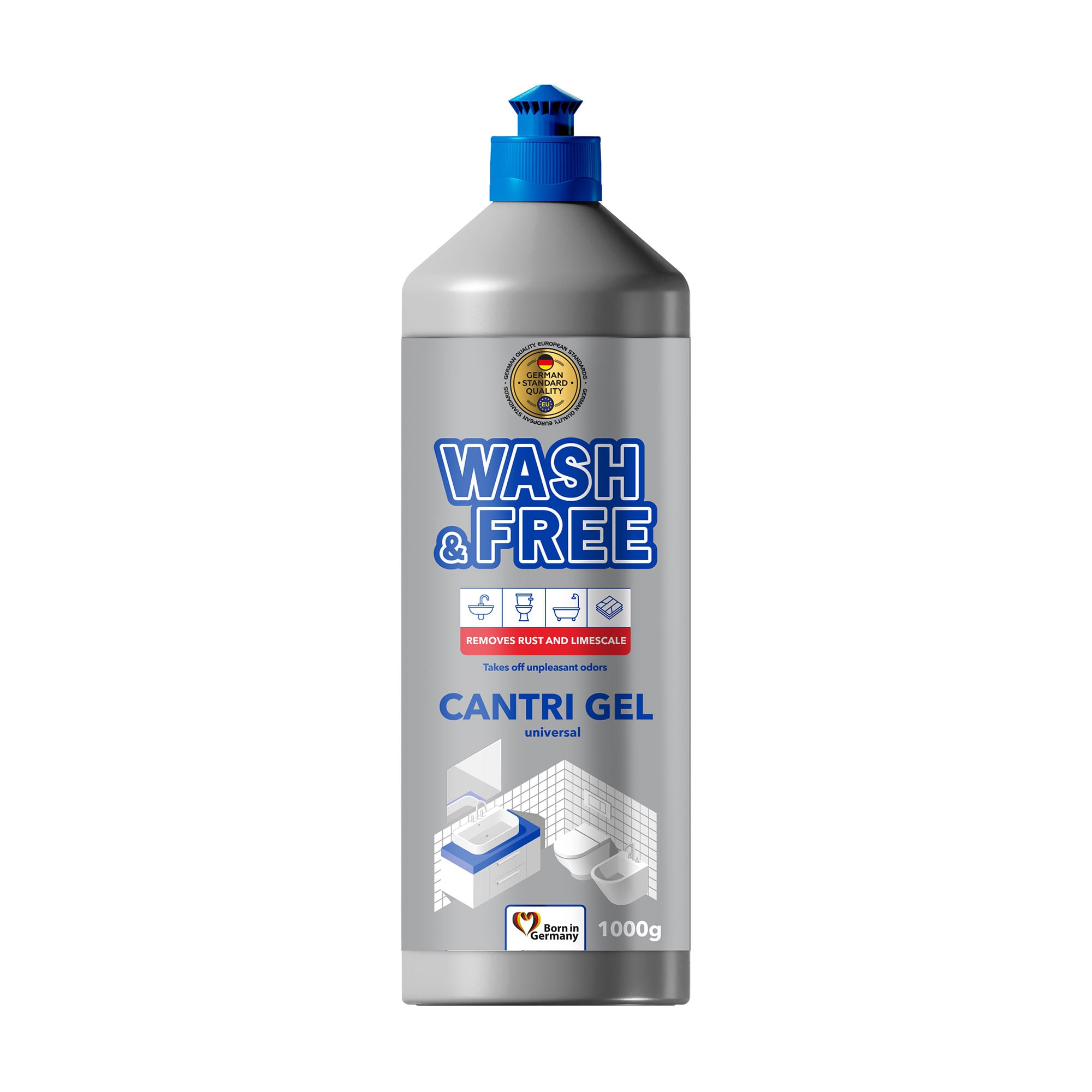 Універсальний мийний засіб Wash &amp; Free Das Sanitary Сантрі гель, 1 кг