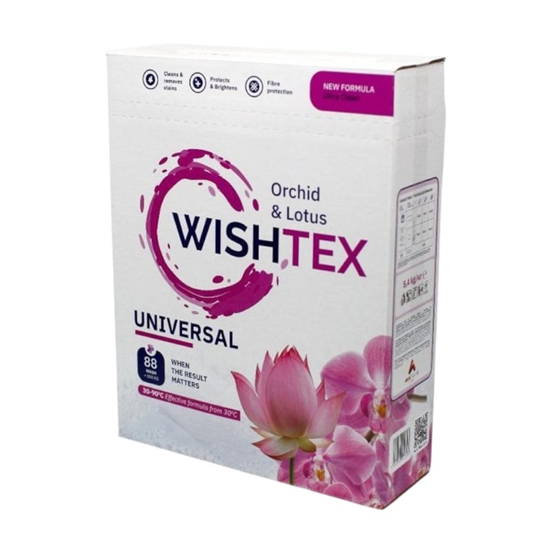 Універсальний порошок для прання WishTex Universal Orchid &amp; Lotus, 88 циклів прання, 5.4 кг