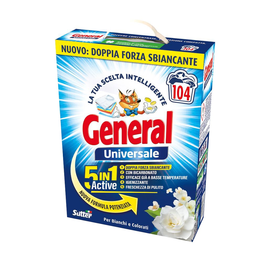Універсальний пральний порошок General, 104 цикли прання, 4 кг