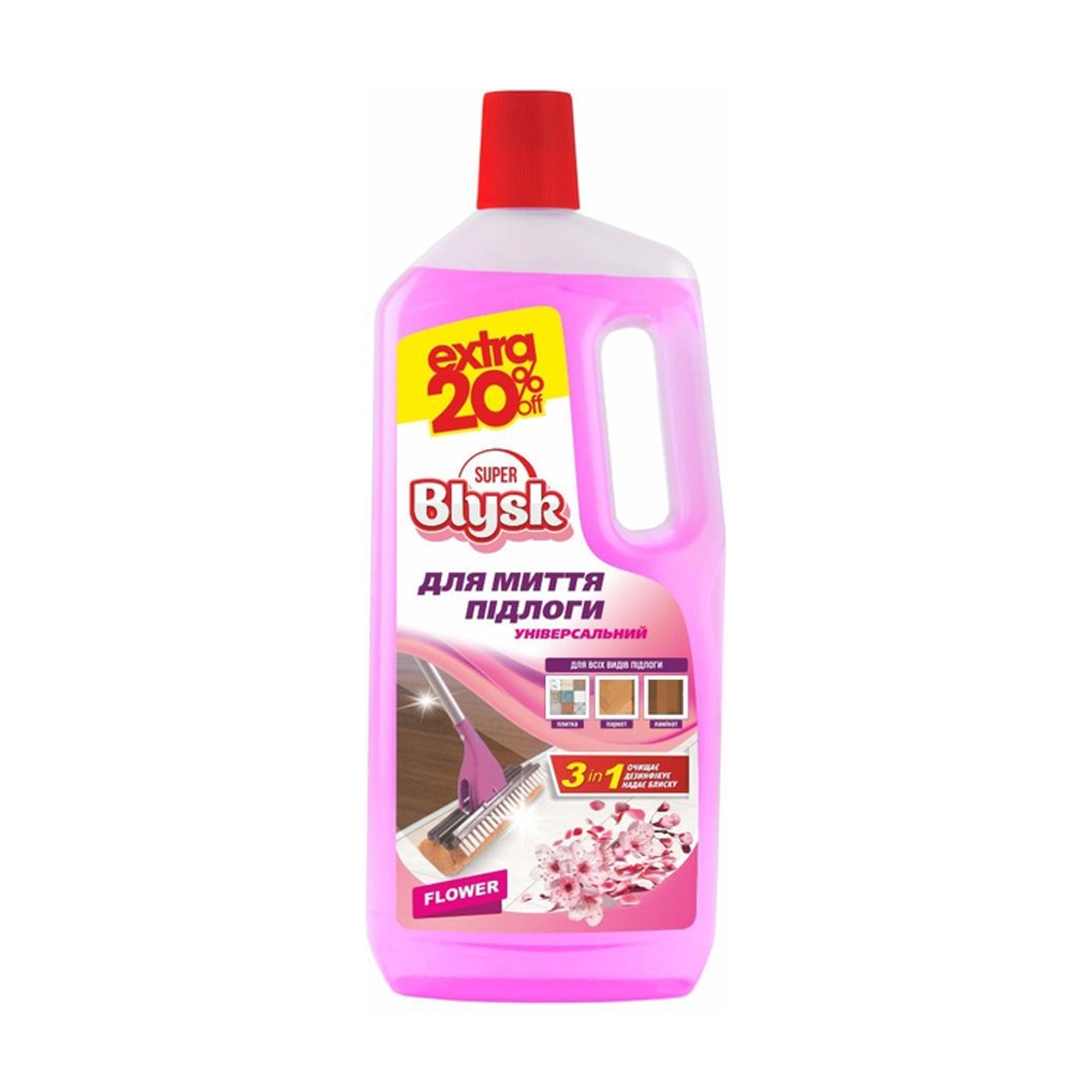 Універсальний засіб для миття підлоги Super Blysk Flower, 1 л