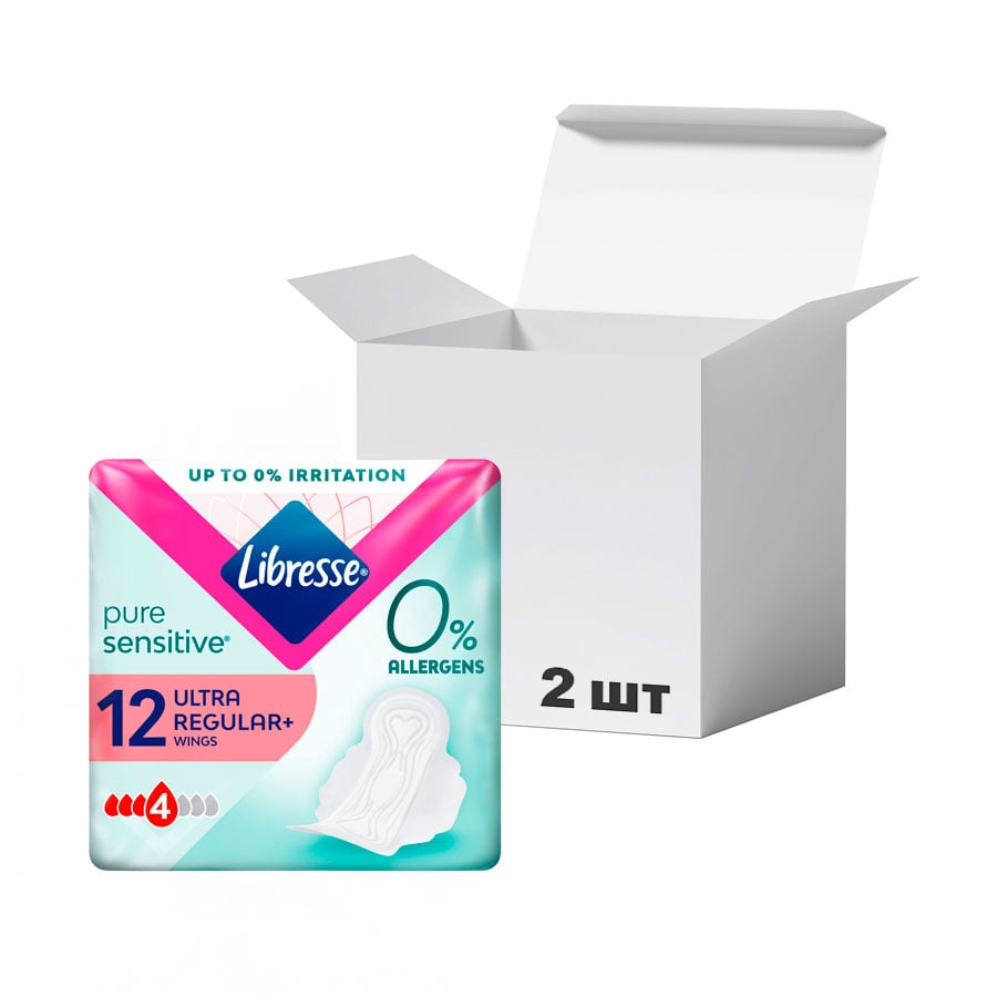 Упаковка прокладок гігієнічних Libresse Pure Sensitive Ultra, 12 шт * 2 шт