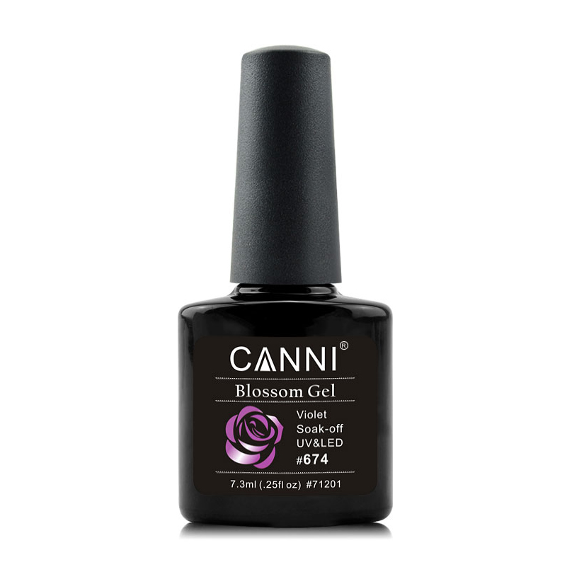 Уцінка! Акварельний гель-лак для нігтів Canni Blossom Gel 674 Бузковий, 7.3 мл
