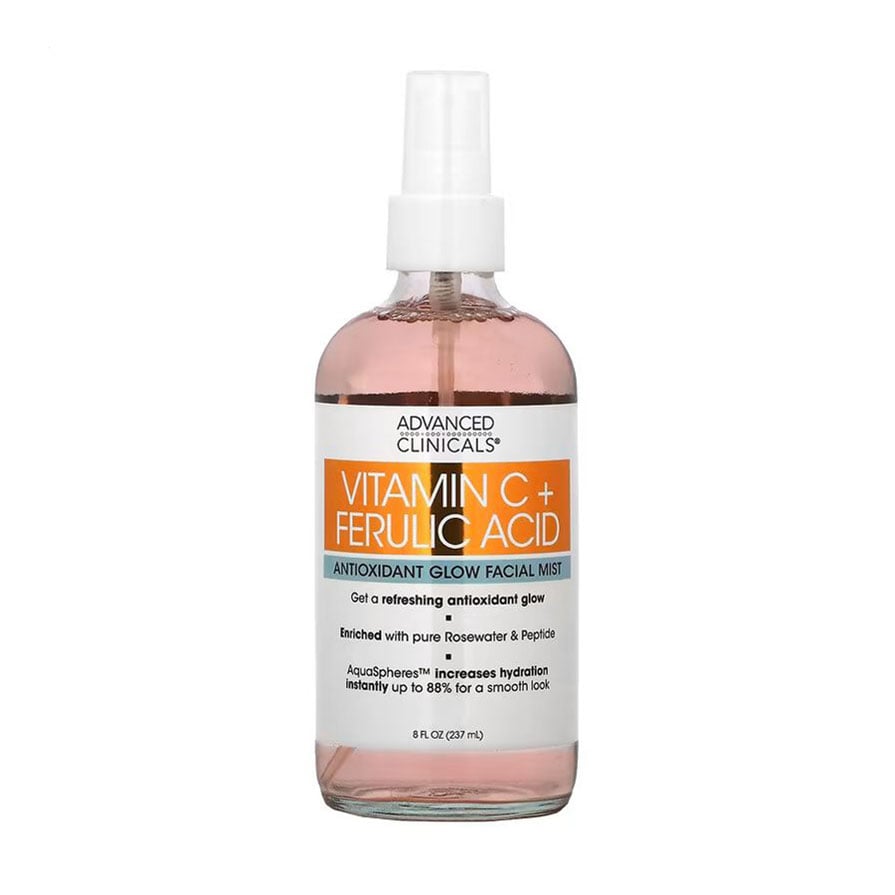 Уцінка! Антиоксидантний спрей для обличчя Advanced Clinicals Vitamin C + Ferulic Acid Antioxidant Glow Facial Mist, 222 мл