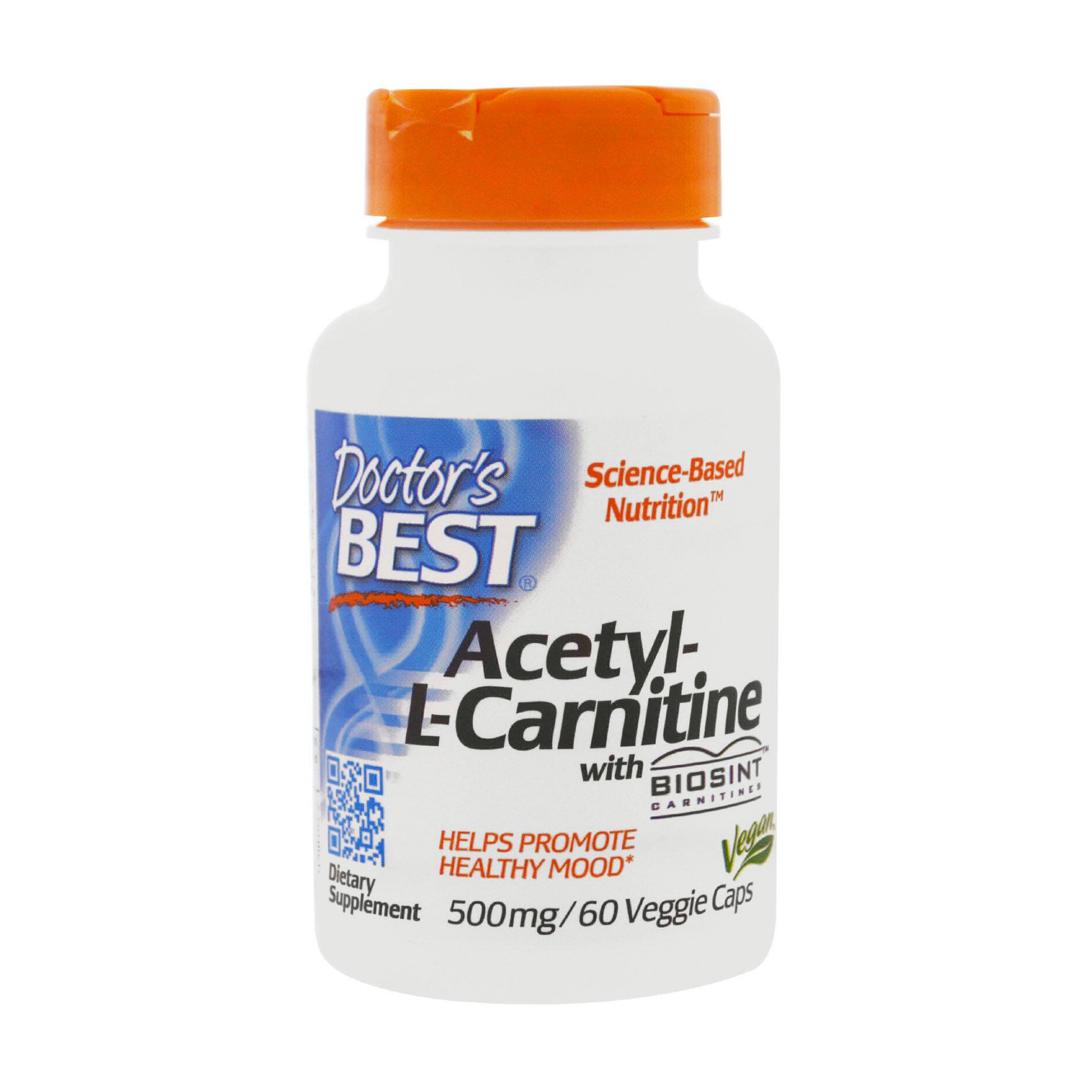 Уцінка! Ацетил L-Карнітин Doctor's Best Acetyl-L-Carnitine 500 мг, 60 гелевих капсул