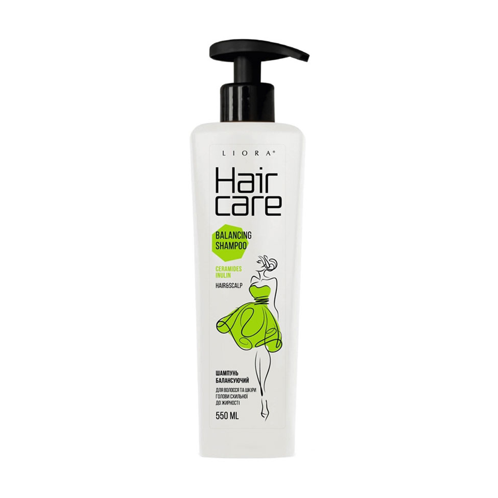 Уцінка! Балансувальний шампунь Liora Hair Care Balancing Shampoo для волосся та шкіри голови схильної до жирності, 550 мл