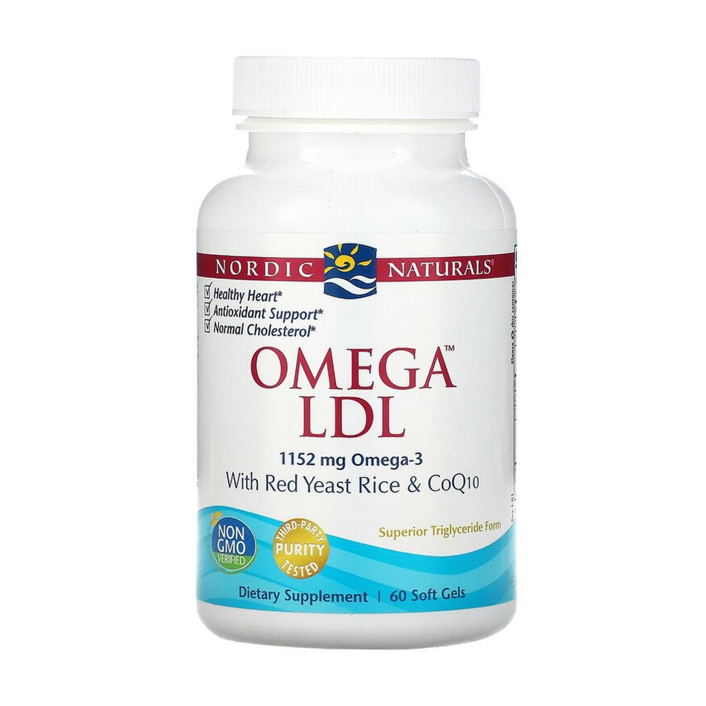Уцінка! Червоний дріжджовий рис, омега та коензим Q10 Nordic Naturals Omega LDL With Red Yeast Rice and CoQ10, 60 капсул
