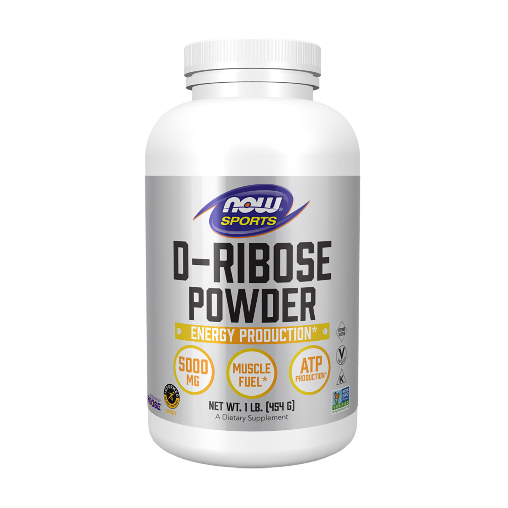 Уцінка! Д-рибоза NOW Foods Sports D-Ribose Powder 5000 мг, в порошку, 454 г