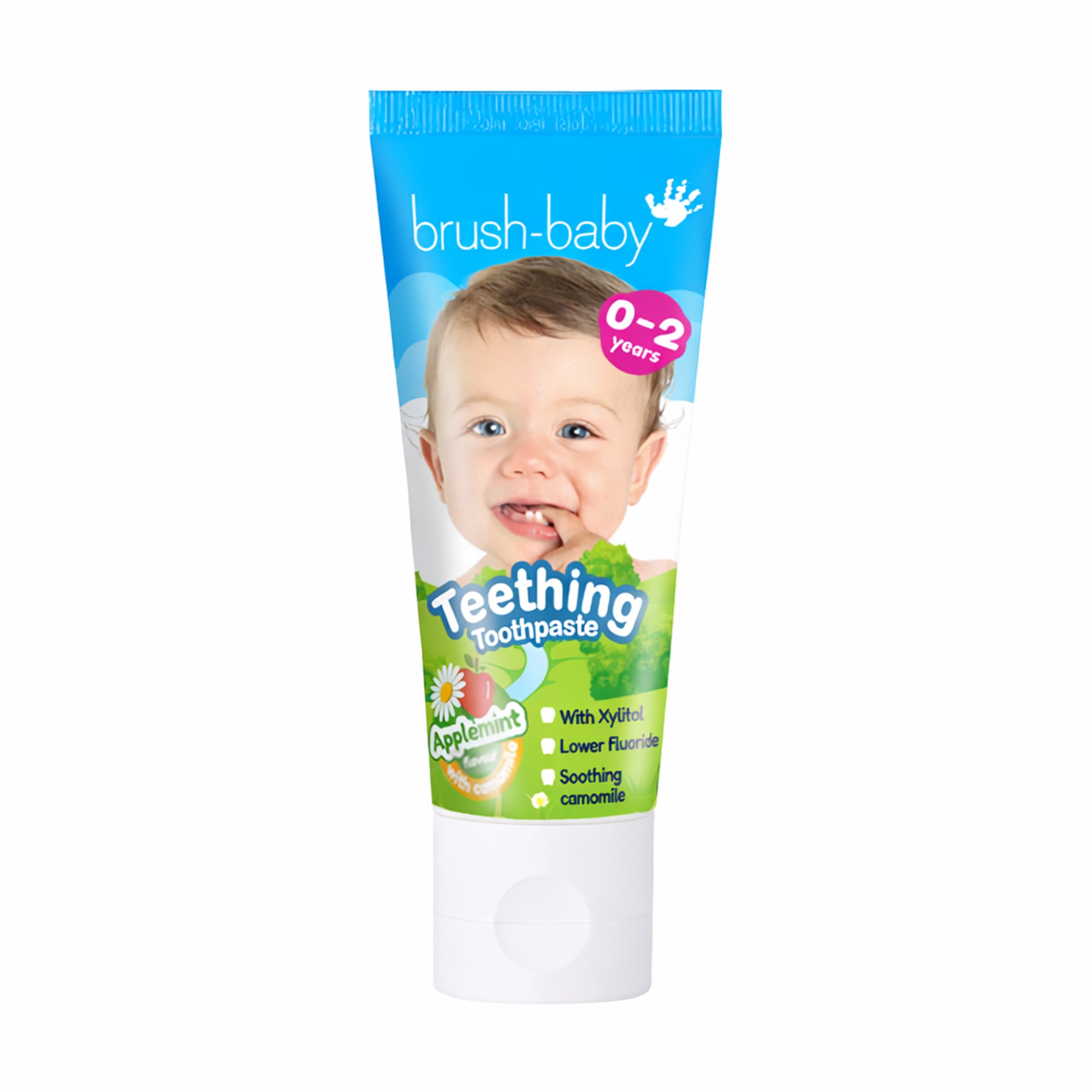 Уцінка! Дитяча зубна паста при прорізуванні зубів Brush-Baby Applemint Flavour Teething Toothpaste від 0 до 3 років, 50 мл