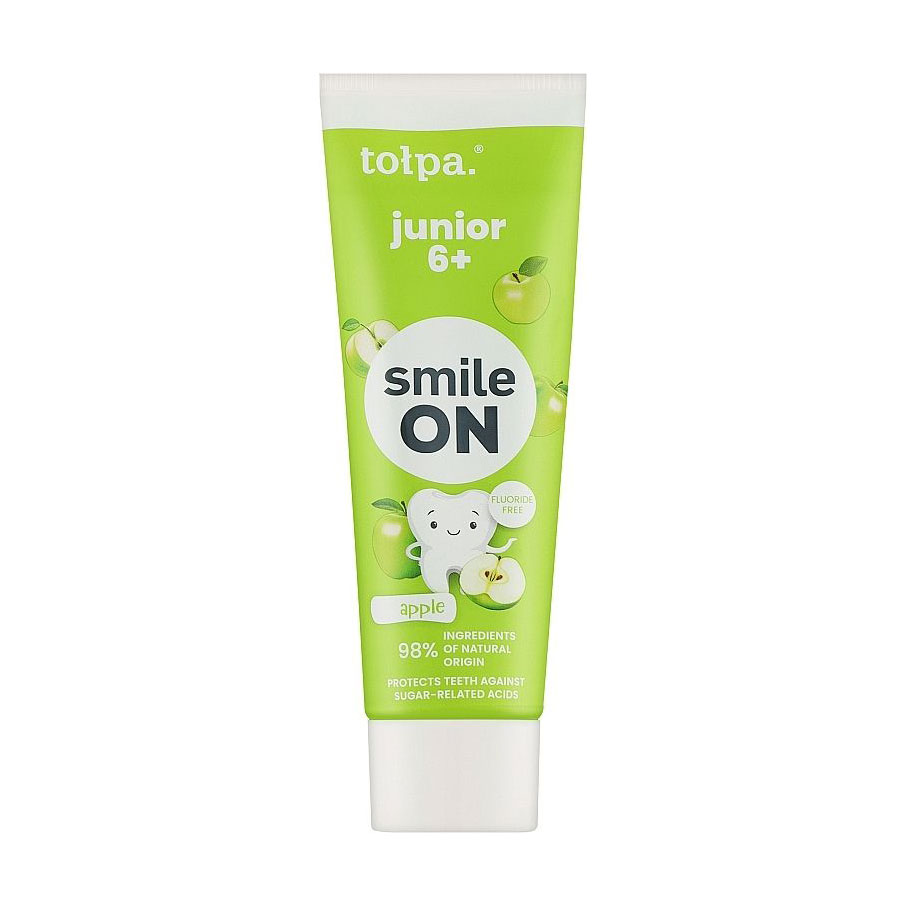 Уцінка! Дитяча зубна паста Tolpa Smile On Junior Toothpaste від 6 років, з ароматом яблука, 75 мл