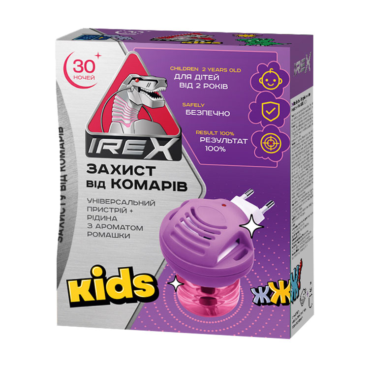 Уцінка! Дитячий комплект від комарів Irex Kids (пристрій, 1 шт + рідина, 30 ночей, 20 мл) від 2 років