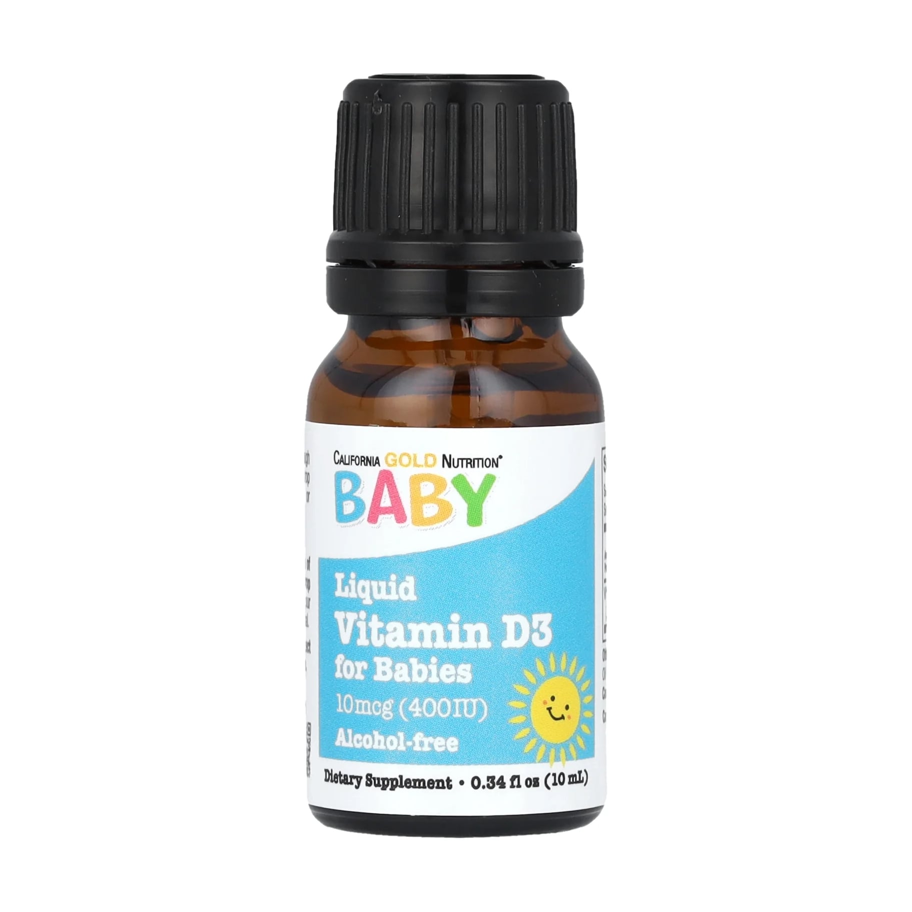 Уцінка! Дитячий вітамін Д3 California Gold Nutrition Baby D3 10 мкг (400 МО), в краплях, 10 мл