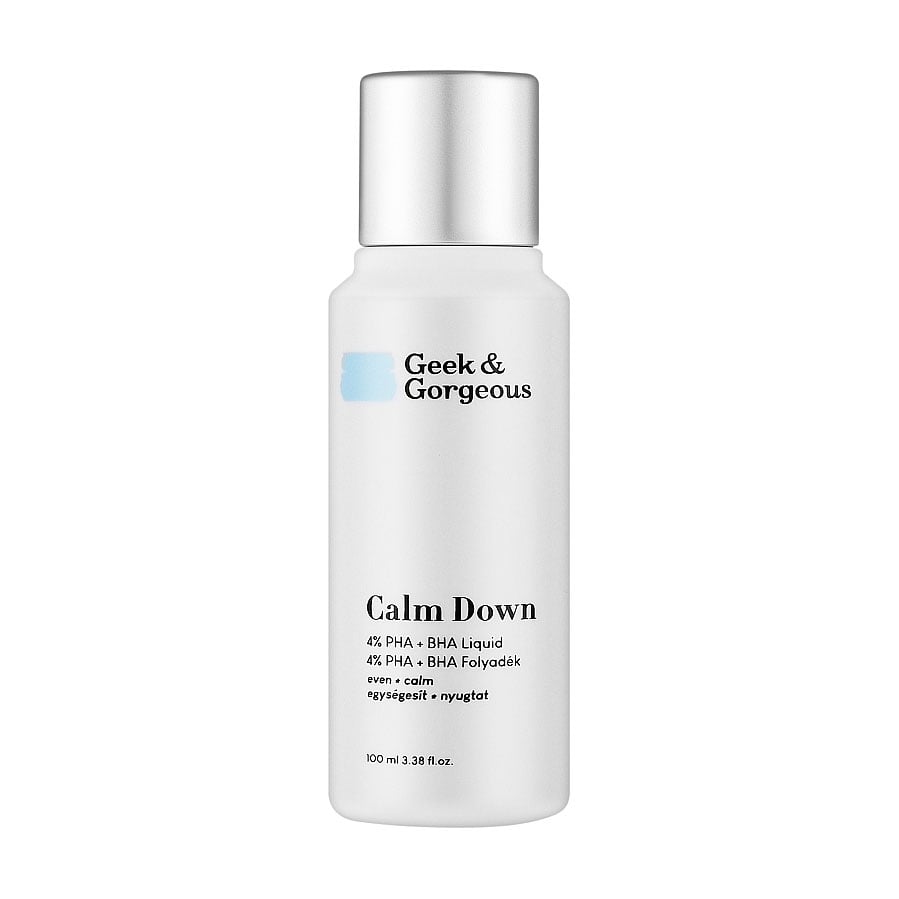 Уцінка! Ексфоліант для обличчя Geek &amp; Gorgeous Calm Down 4% PHA + BHA Liquid для чутливої шкіри, з кислотами, 100 мл