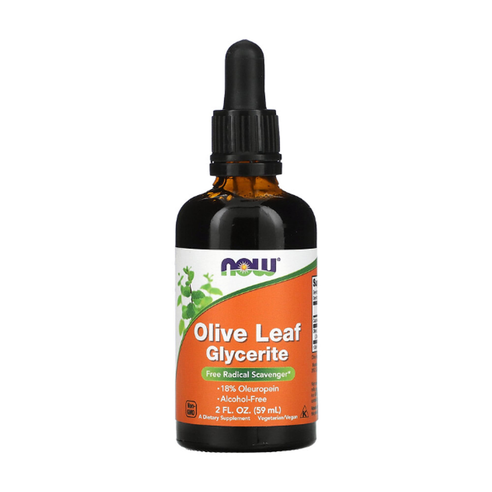 Уцінка! Екстракт оливкового листа NOW Foods Olive Leaf Glycerite в безалкогольному гліцерині, в рідині, 60 мл