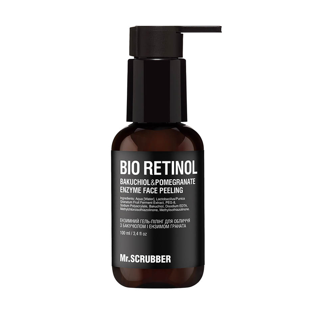 Уцінка! Ензимний гель-пілінг для обличчя Mr.Scrubber Bio Retinol Enzyme Face Peeling з бакучіолом і ензимом граната, 100 мл