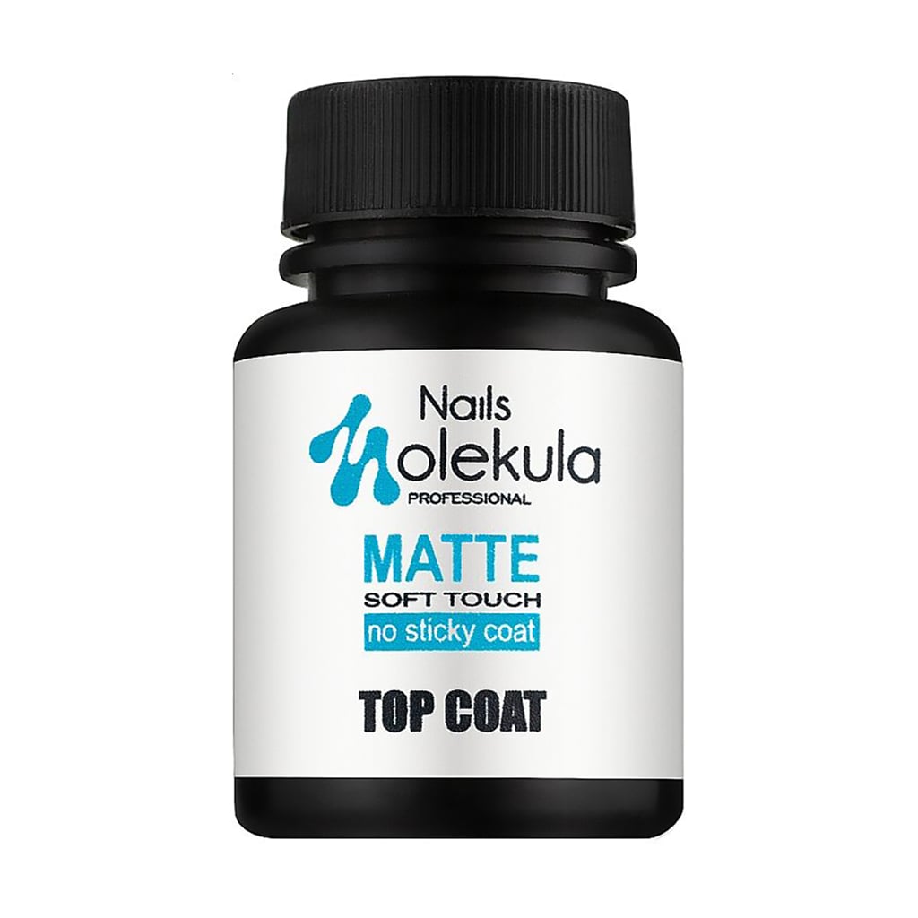 Уцінка! Фінішне покриття для гель-лаку Nails Molekula Professional Matte Soft Touch Top Coat без липкого шару, 30 мл