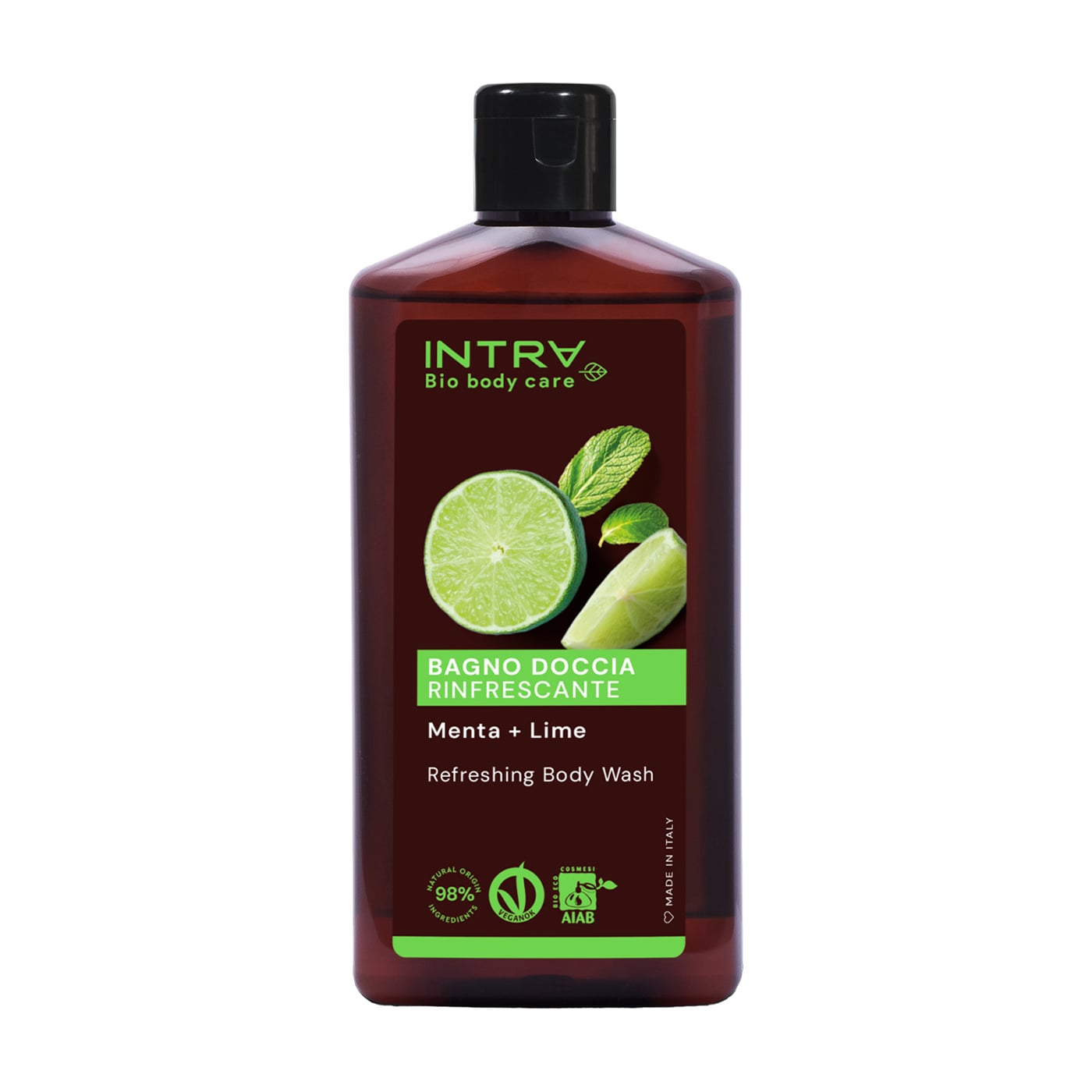 Уцінка! Гель для душу Intra Organic Refreshing Body Wash Revitalizing Mint and Lime освіжаючий, 400 мл