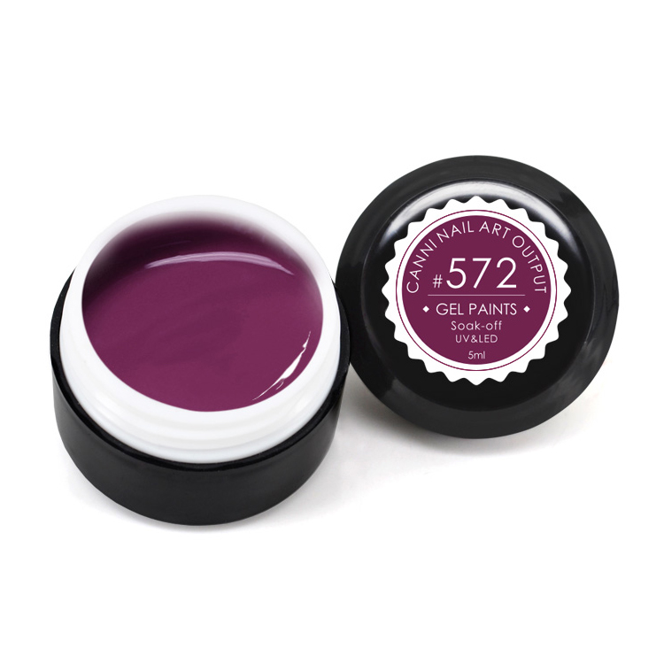 Уцінка! Гель-фарба Canni Nail Art Output Gel Paints Soak-off UV&amp;LED 572 темна рожево-пурпурова, 5 мл