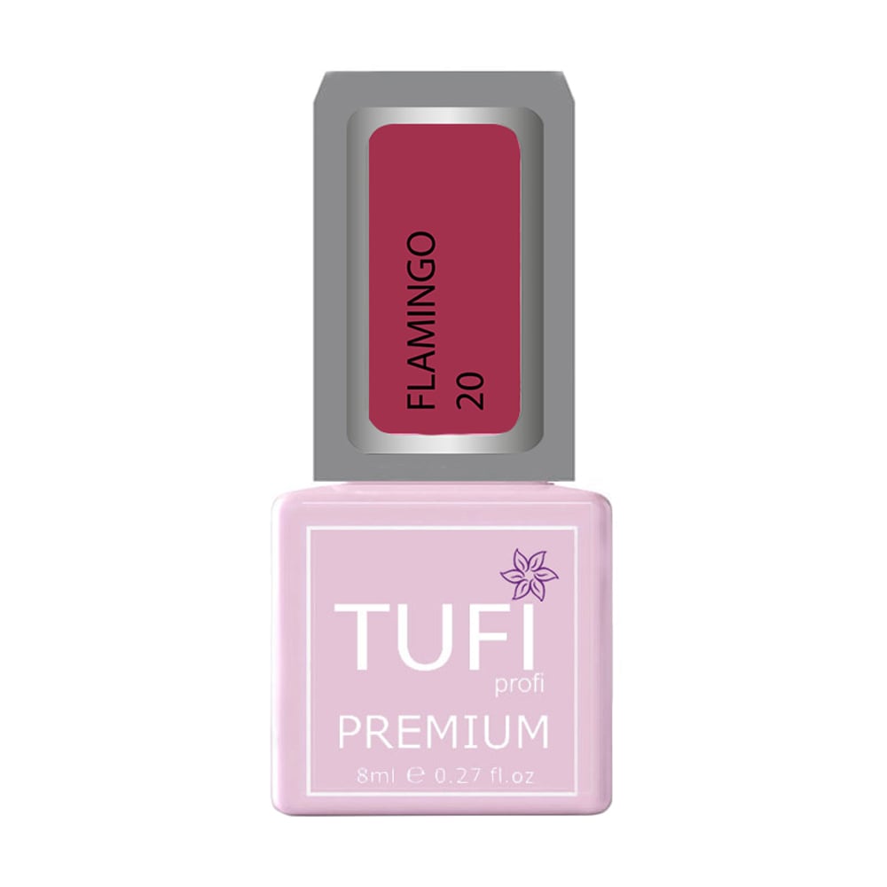 Уцінка! Гель-лак для нігтів Tufi profi Premium Flamingo 20 Спокійний рожевий, 8 мл