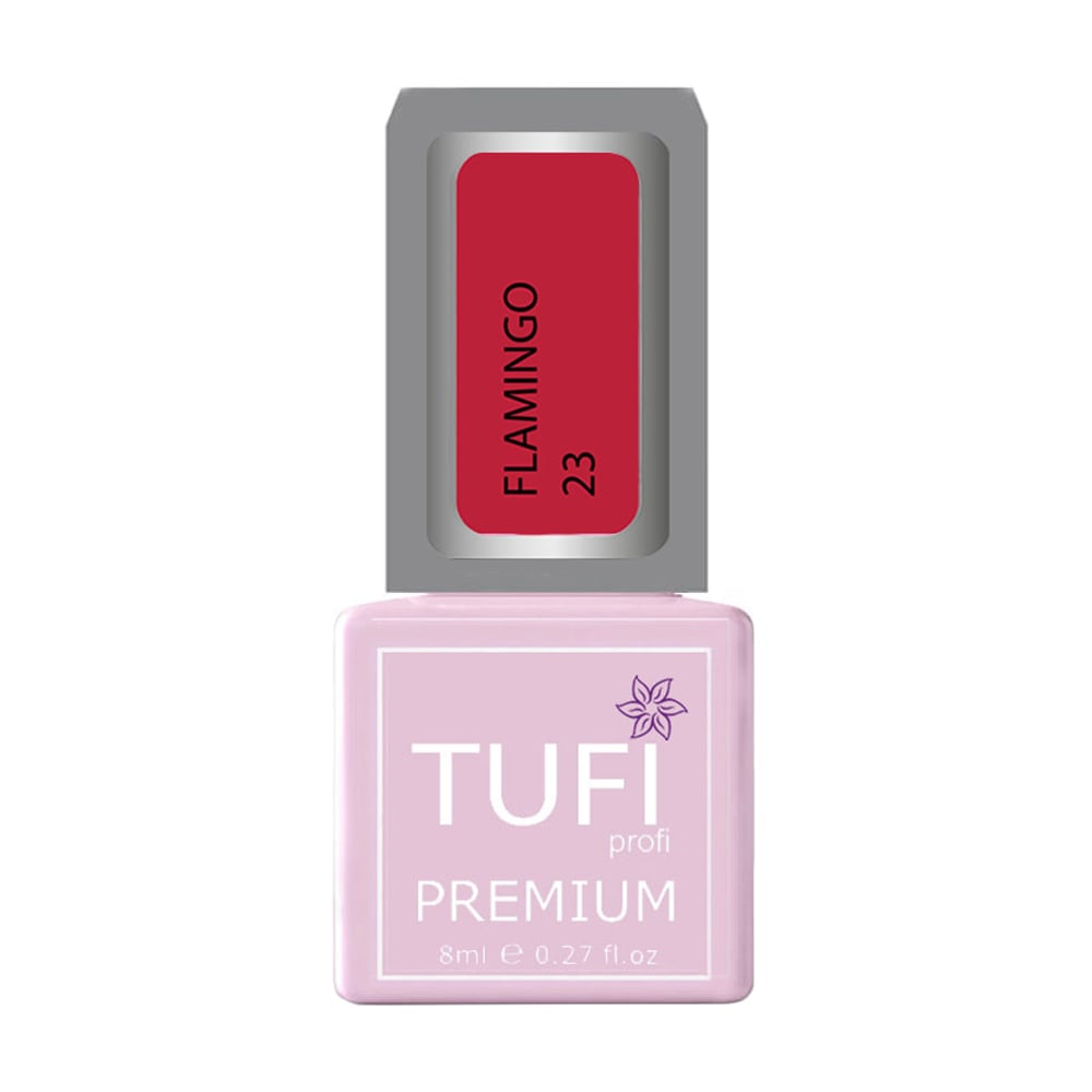 Уцінка! Гель-лак для нігтів Tufi profi Premium Flamingo 23 Томатний, 8 мл