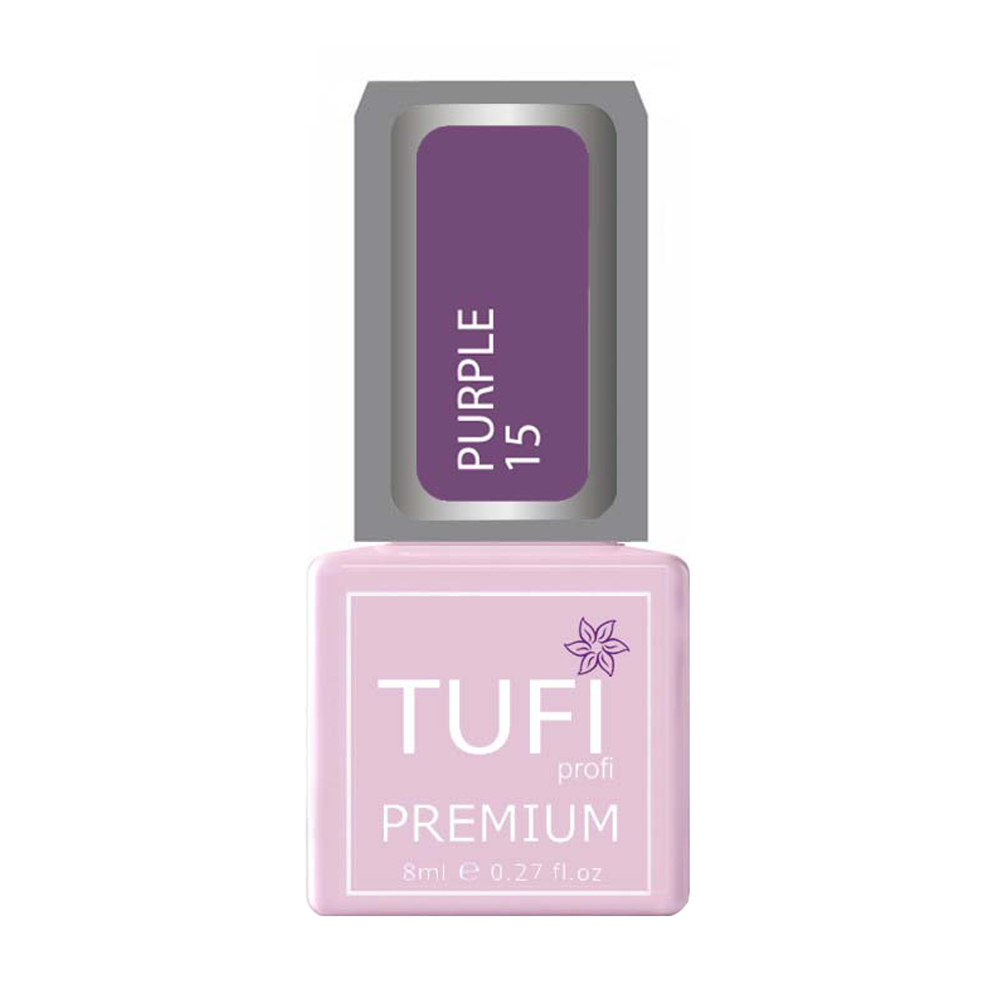 Уцінка! Гель-лак для нігтів Tufi Profi Premium Purple 15 Ультрафіолет, 8 мл