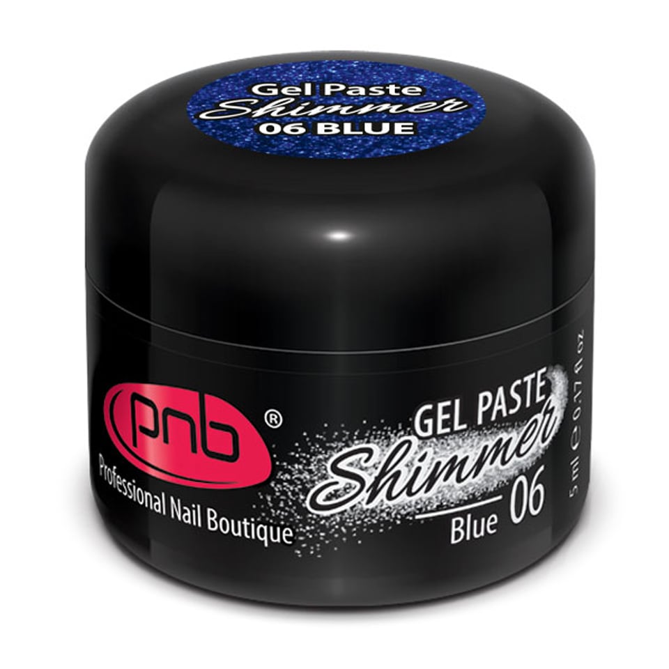 Уцінка! Гель-паста для дизайну нігтів PNB UV/LED Shimmer Gel Paste 06 Blue, 5 мл