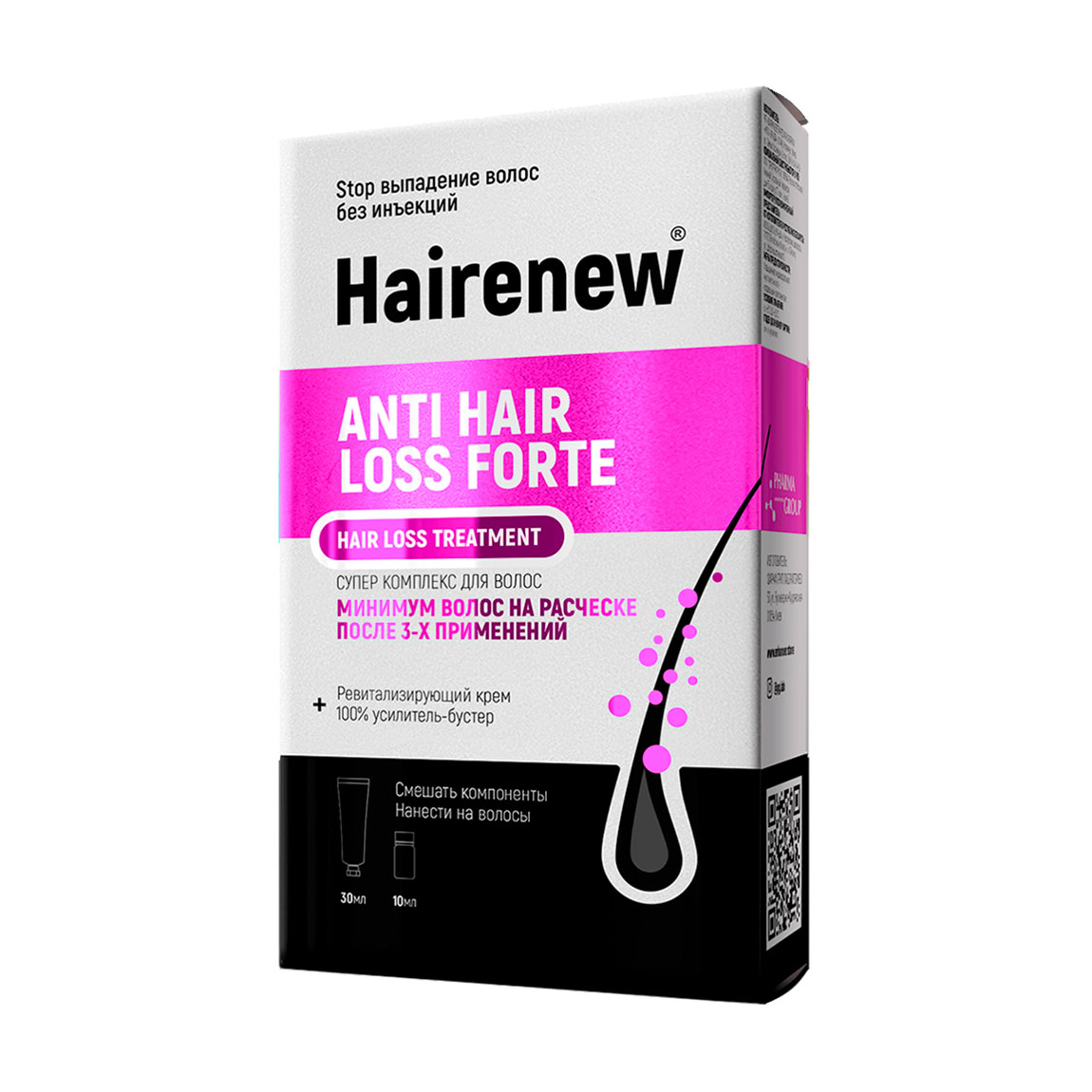 Уцінка! Інноваційний комплекс для волосся Hairenew Anti Hair Loss Forte Treatment Проти випадіння волосся форте (крем, 30 мл + бустер, 10 мл)