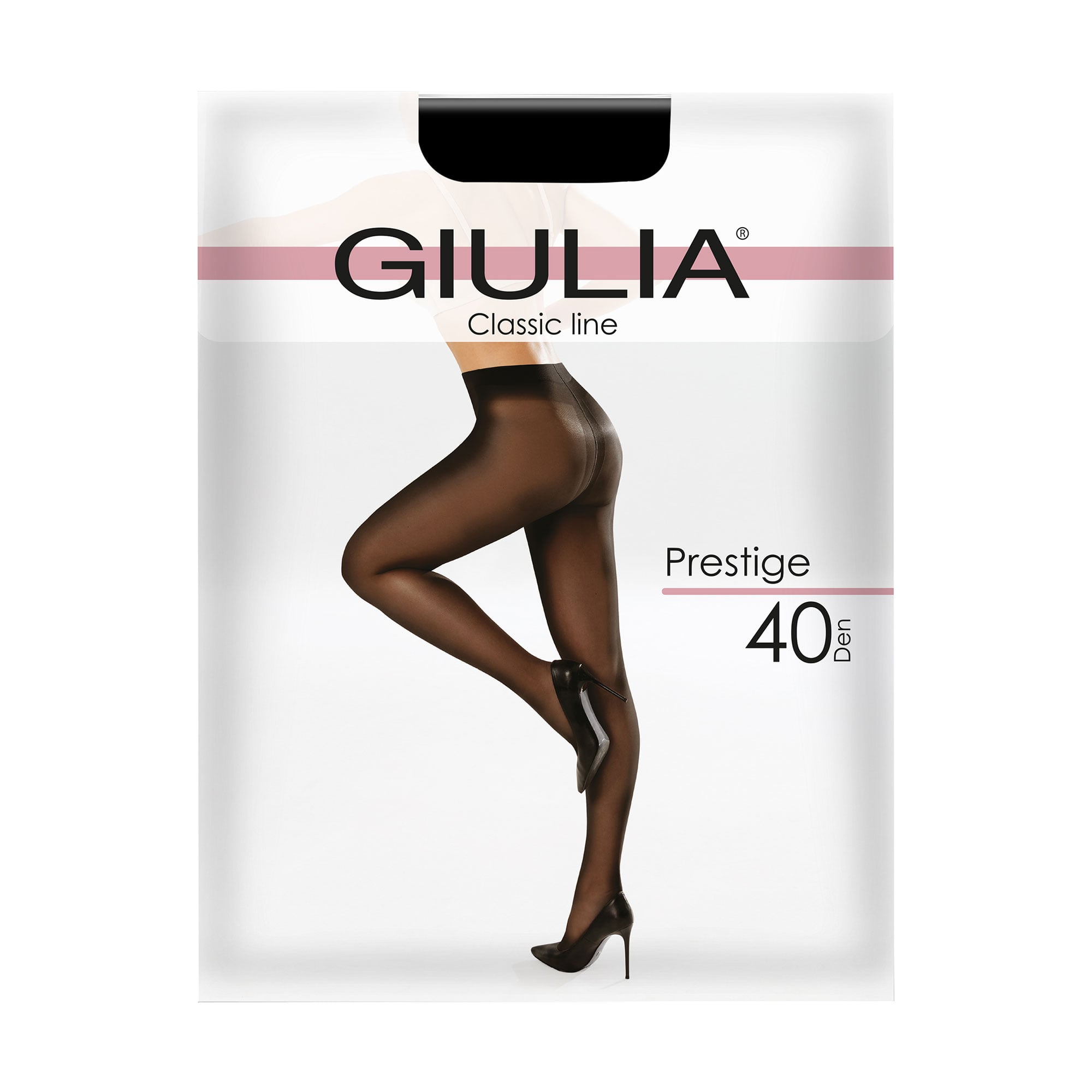Уцінка! Класичні колготки жіночі Giulia Prestige XXL без шортиків, 40 DEN, Nero, розмір 6