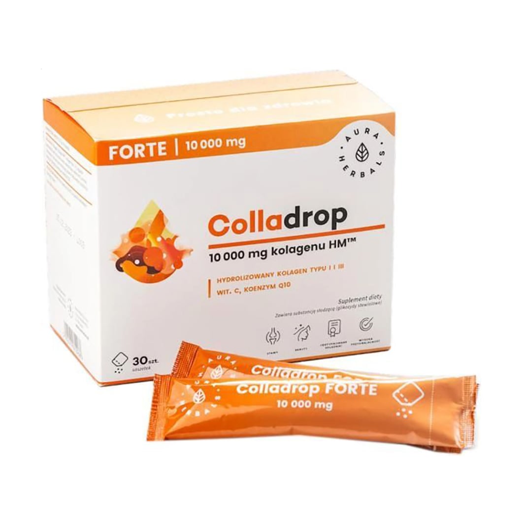 Уцінка! Колаген Aura Herbals Colladrop Forte 10000 мг, в порошку, 30 шт