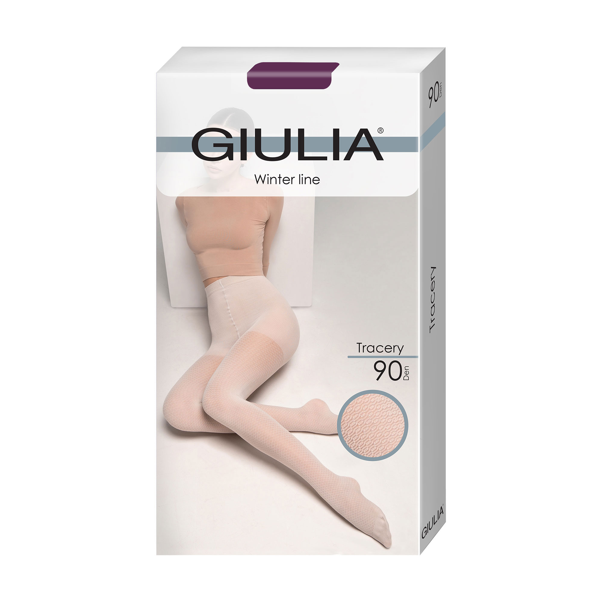 Уцінка! Колготки жіночі Giulia Tracery з шортиками, 90 DEN, Plum, розмір 3