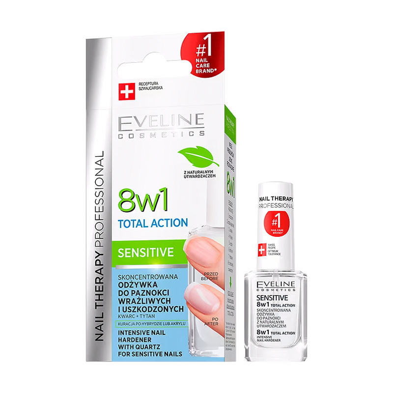 Уцінка! Концентрований засіб для зміцнення нігтів 8в1 Eveline Cosmetics Nail Therapy Total Action, 12 мл