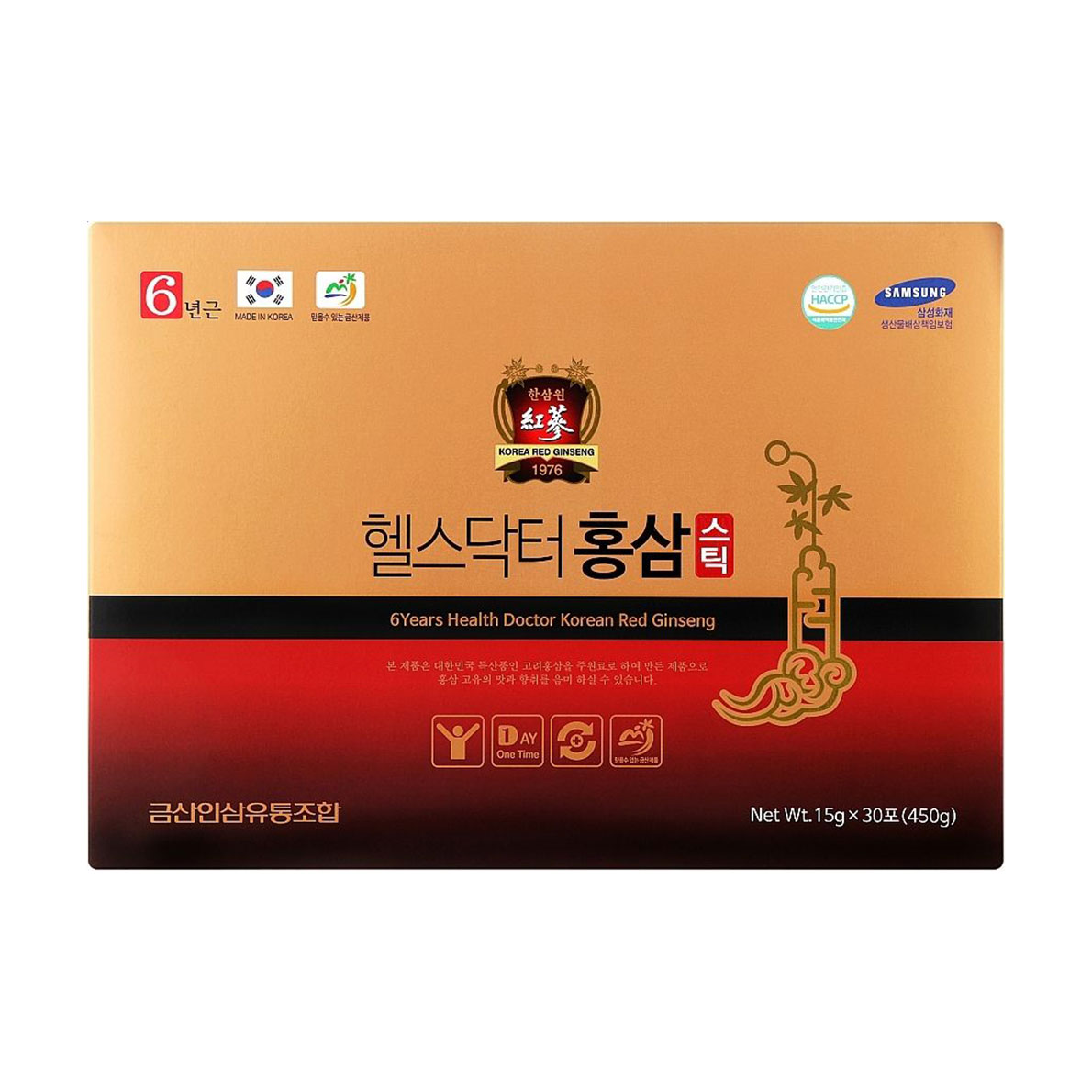 Уцінка! Корейський червоний женьшень Health Doctor 6 Years Health Doctor Korean Red Ginseng у стіках, 30*15 г