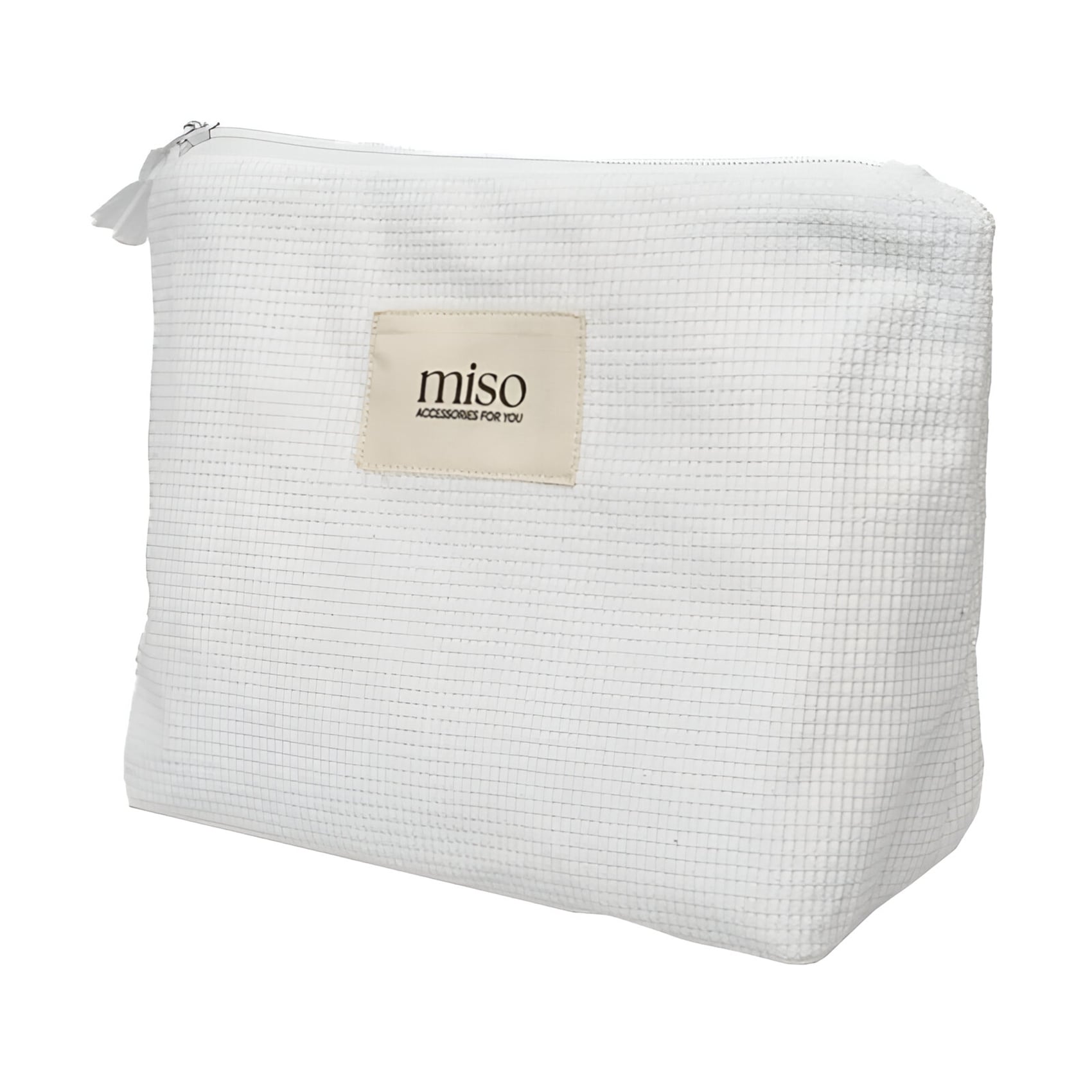 Уцінка! Косметичка Miso біла, вельвет, середня, трикутник, 28*10*17 см (VT03-1)