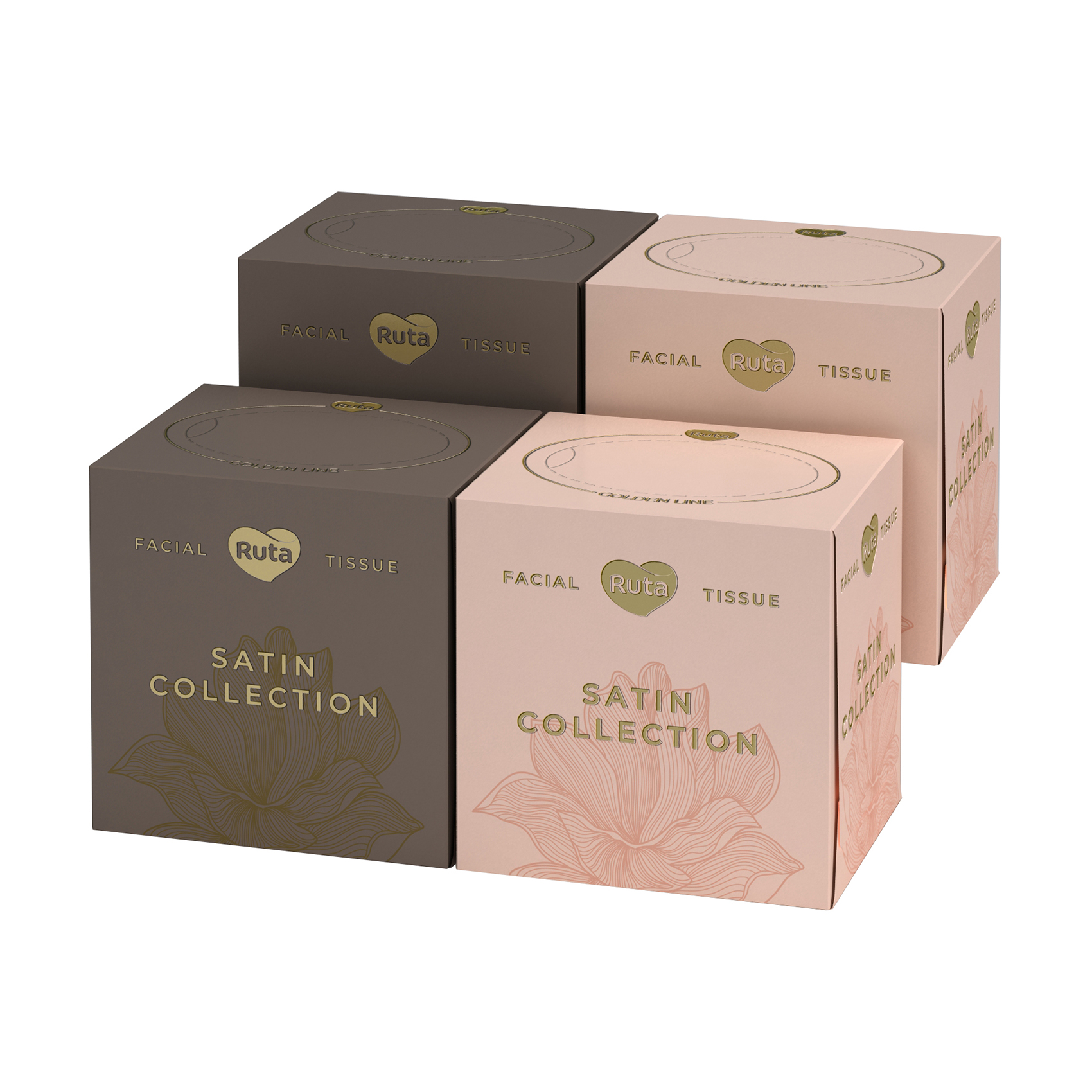 Уцінка!  Косметичні серветки Ruta Satin Collection білі, 4 упаковки