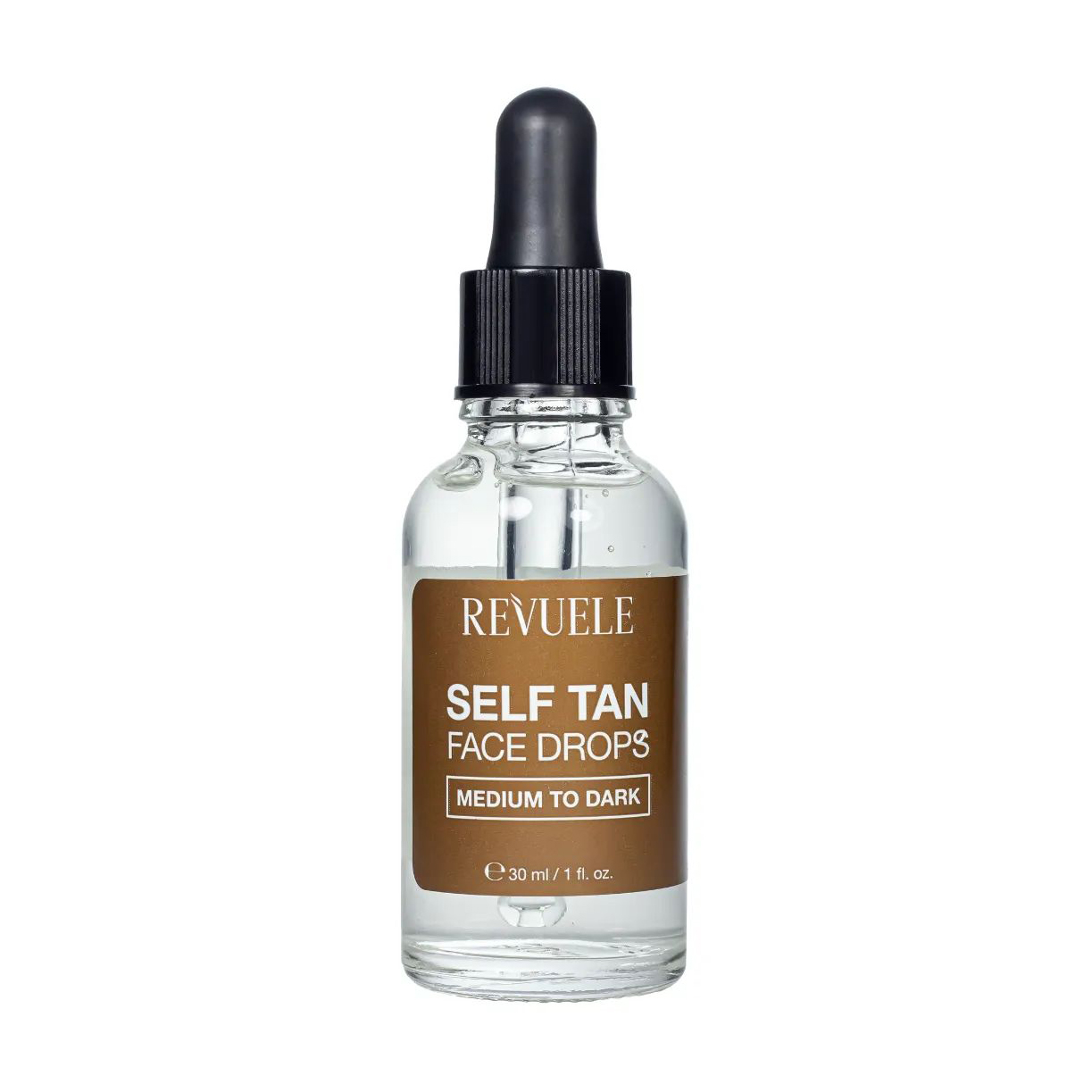 Уцінка! Краплі для автозасмаги обличчя Revuele Self Tan Face Drops Medium To Dark від середнього до темного, 30 мл