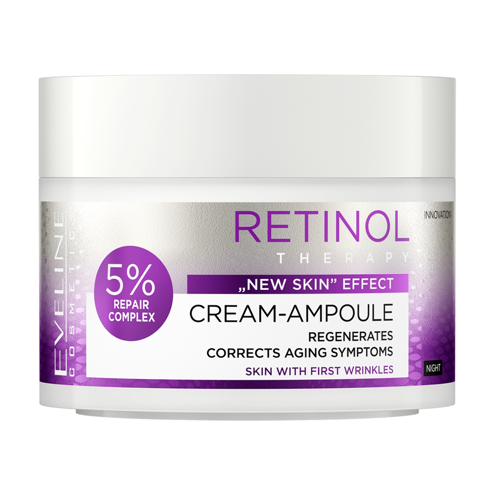 Уцінка! Крем-ампула для обличчя Eveline Cosmetics Retinol Therapy New Skin Effect, 50 мл