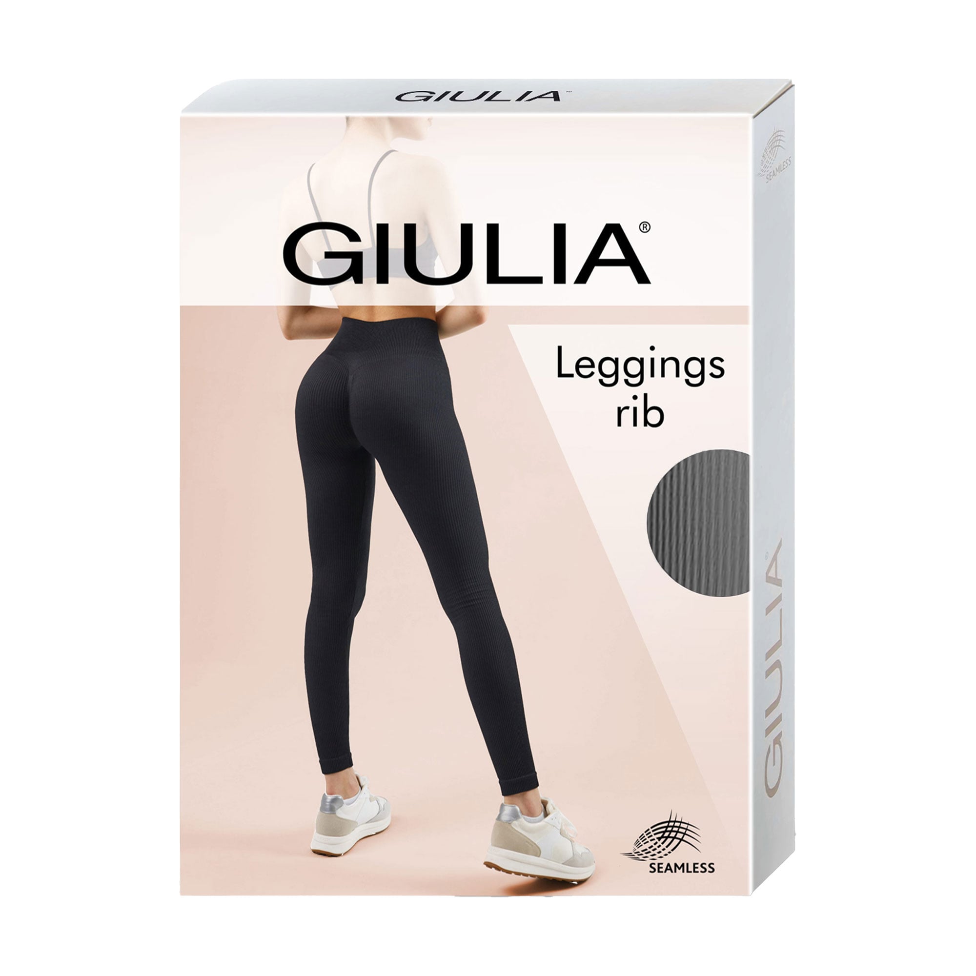 Уцінка! Легінси жіночі Giulia Leggings Rib в рубчик, з моделювальним швом ззаду, Poppy Seed, розмір L/XL